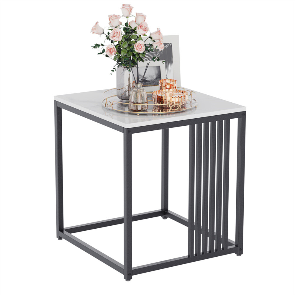 Marble Coffee Table Sofa Side End Table Bedside Modern Furniture White Black USA