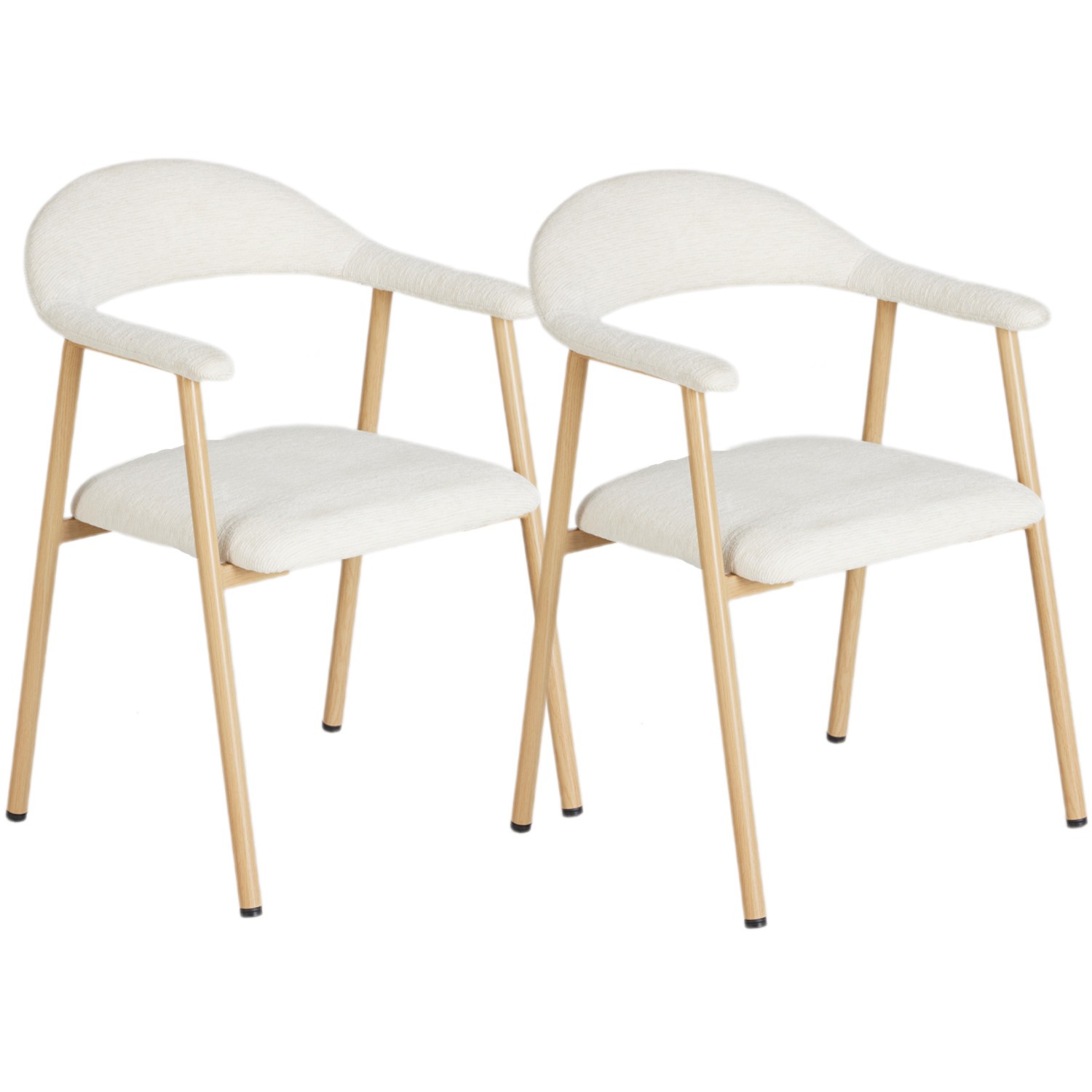 2PCS Linen Fabric Upholstered Dining Chairs w/Back&Arms,Kitchen Cafe Side Chair