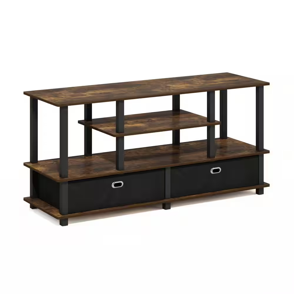 Jaya Amber Pine/Black/Black TV Stand Entertainment Center Fits Tv’S up to 55 In.