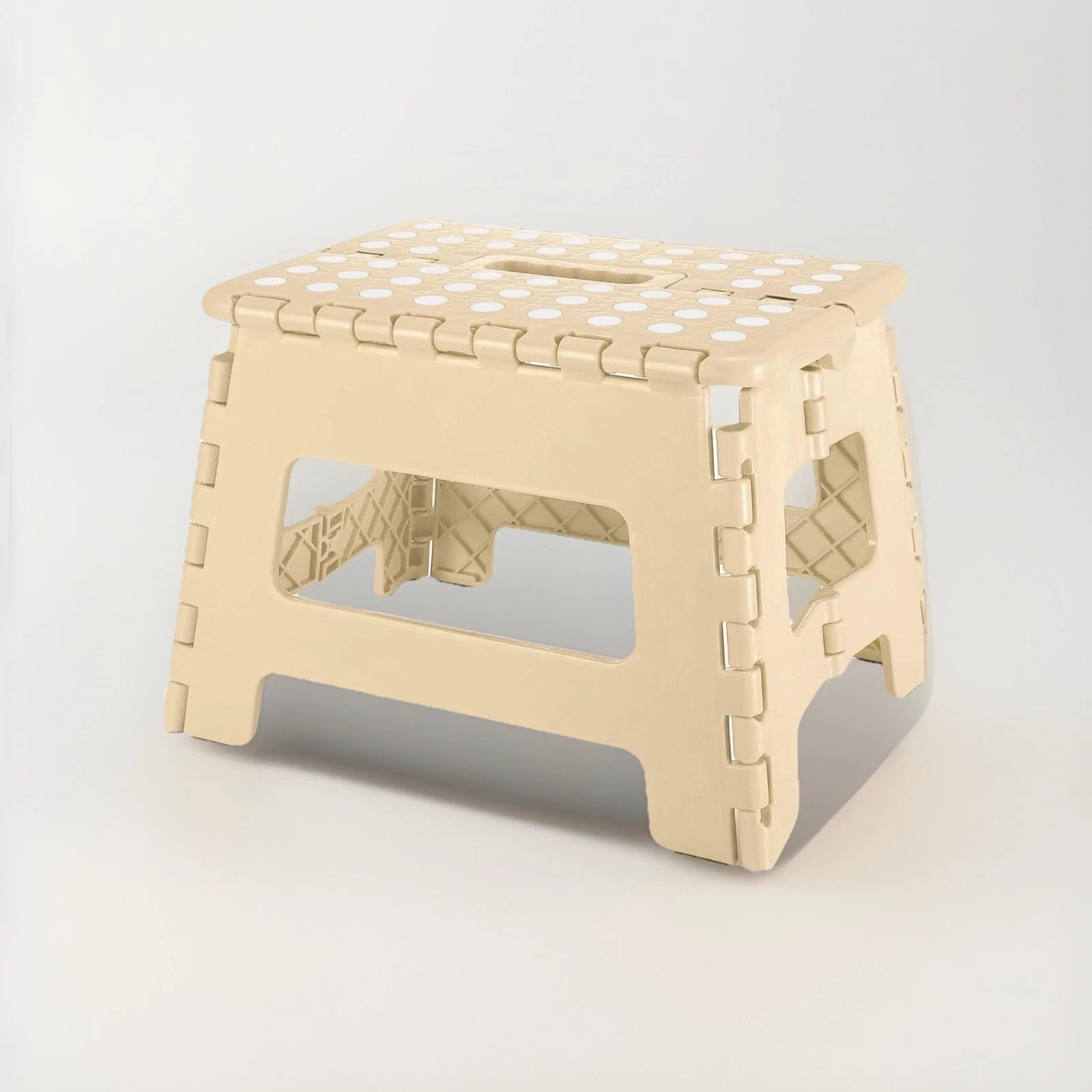 Home Folding Step Stool Lightweight Step Stool with 9 Inch Height for Kids Khaki