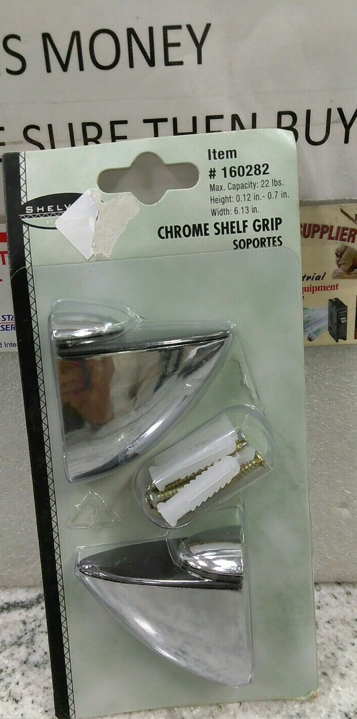 Chrome Shelf Grip Set Indoor Bathroom Shelving By Design Capacity 22 lb(L17LOBY