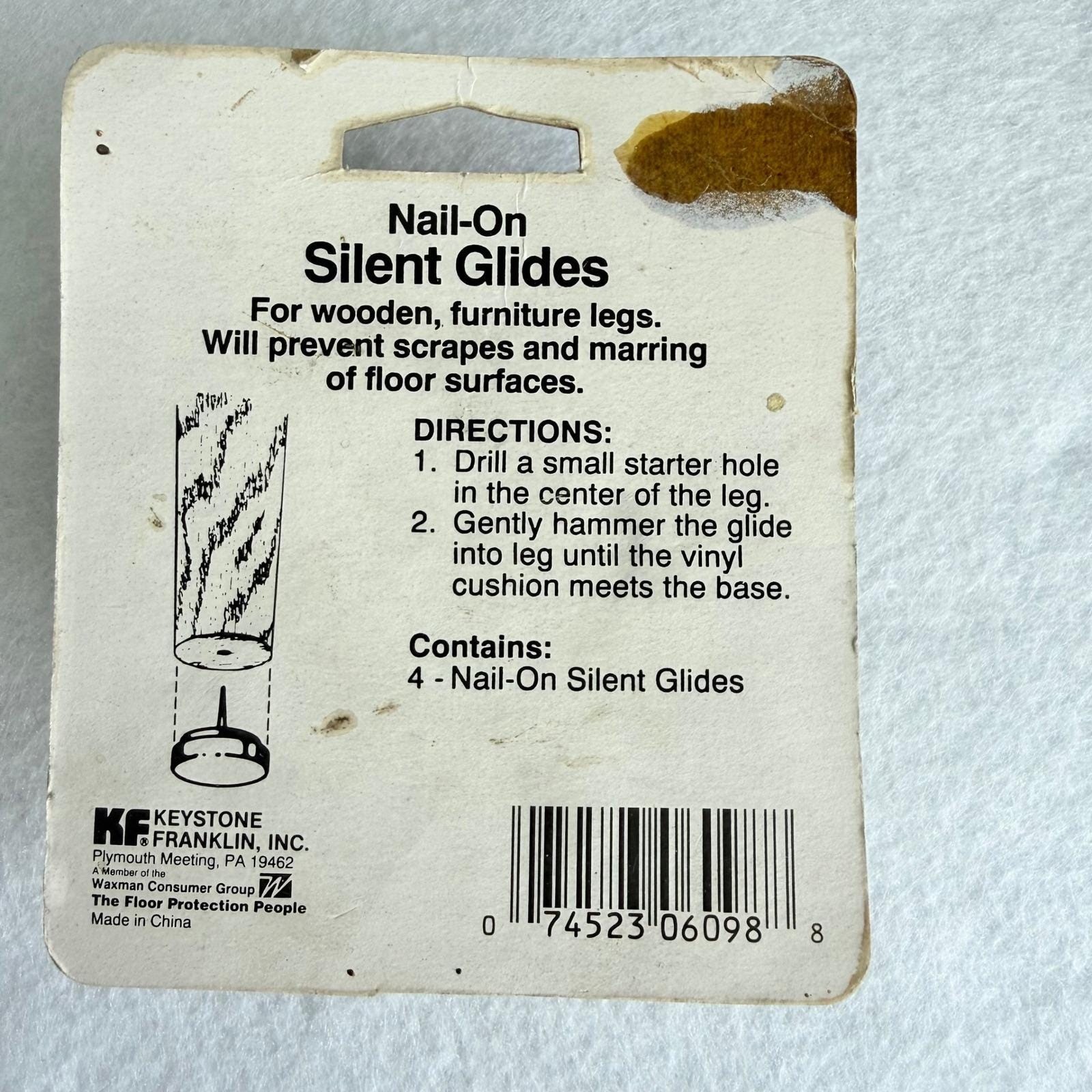 Keystone Franklin Silent Glides Furniture Protectors 1-1/8″ White NEW Set of 4