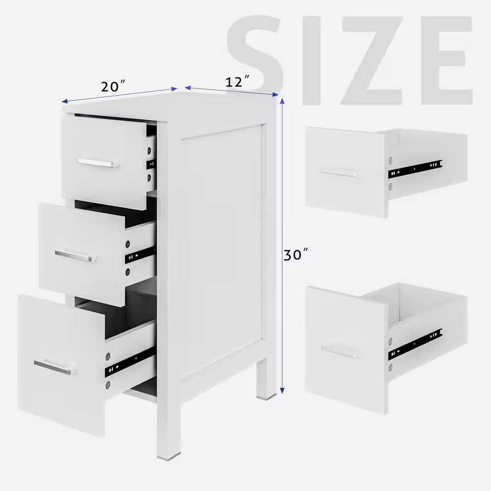 12 In. W X 20 In. D X 30 In. H High Quality White MDF Material Freestanding Line