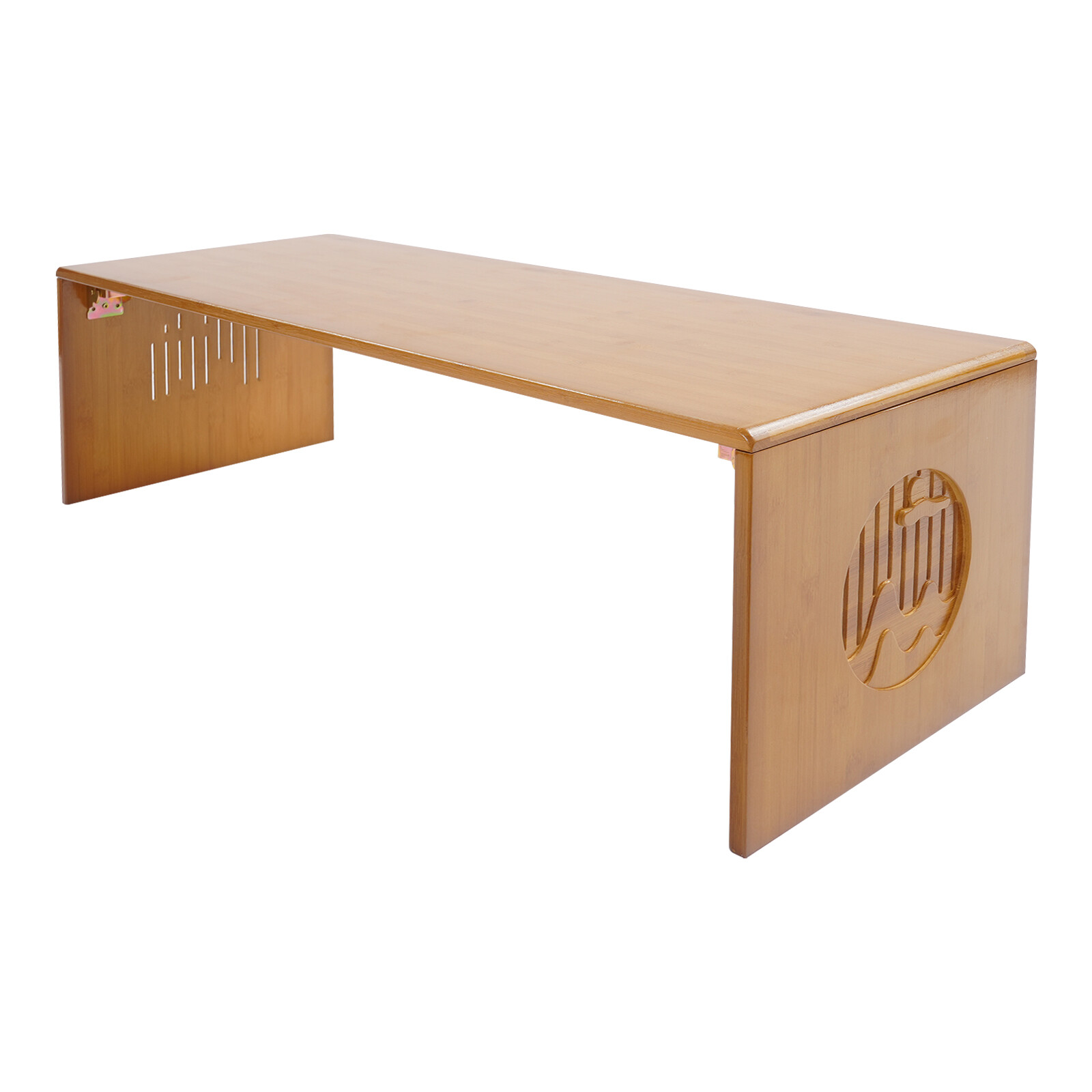 Rectangular Foldable Floor Table Bamboo Folding Coffee Table Without Assembly US