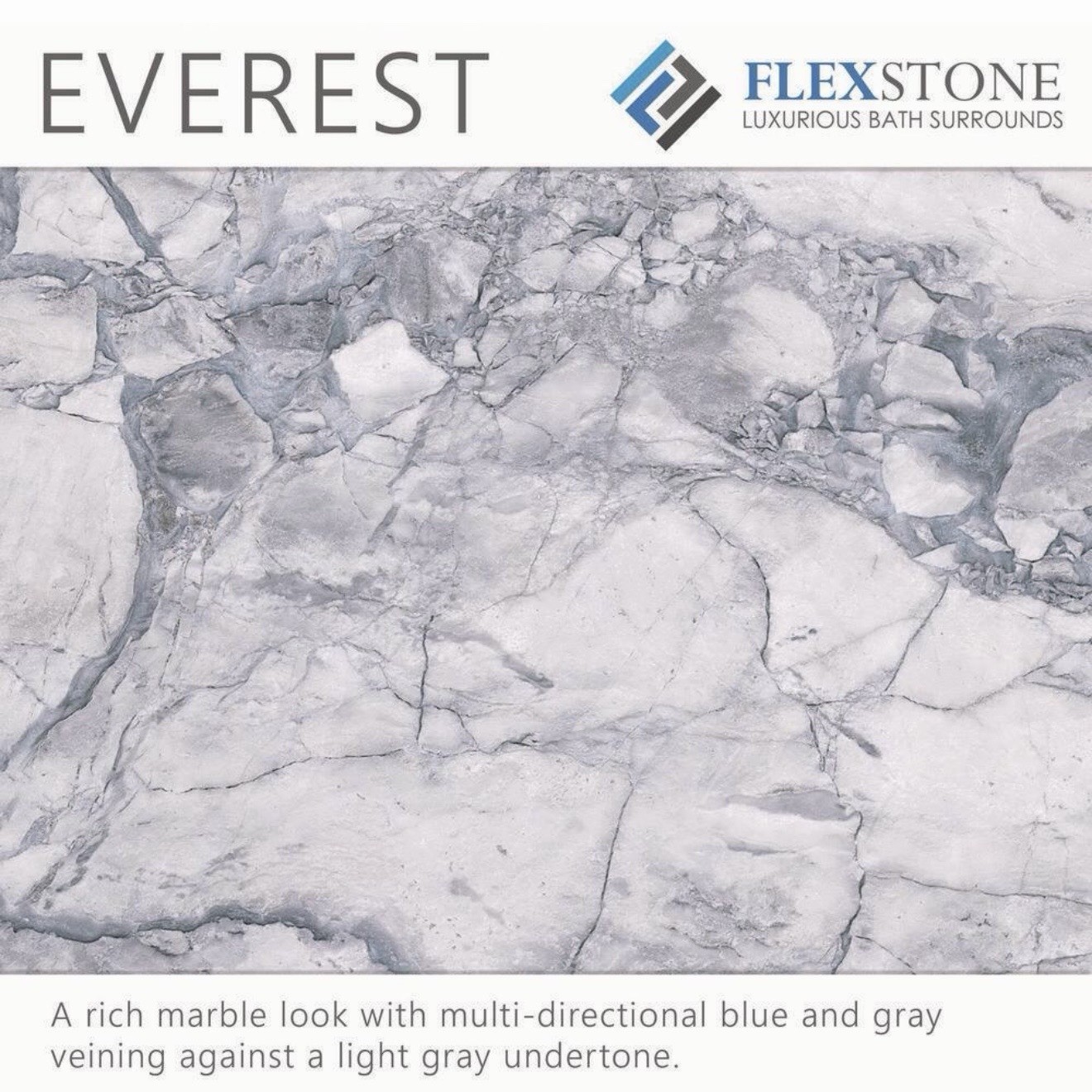 FlexStone 10” Shave Shelf Everest Marble Look Corner Shower Foot Rest Bath