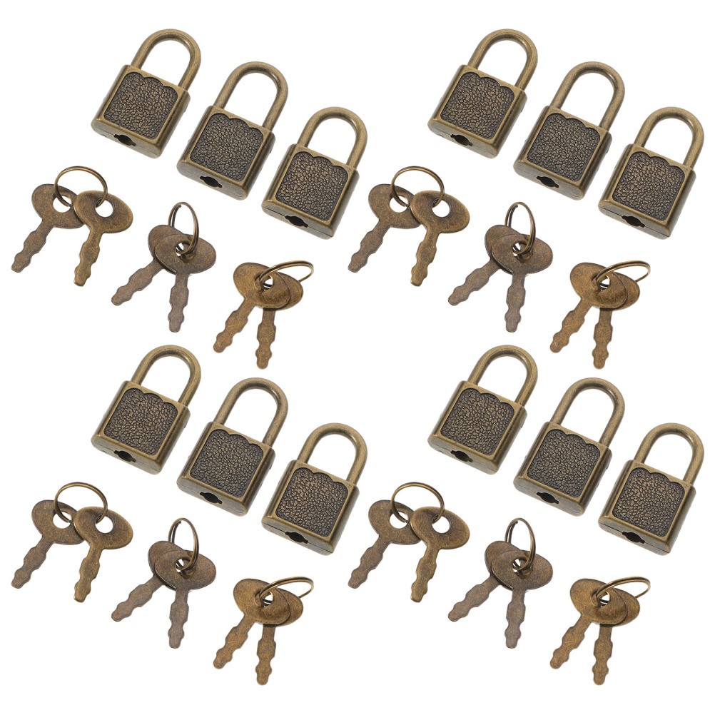 12 Sets Small Padlock Kids Keys That Look Real Boxes for Personal Items