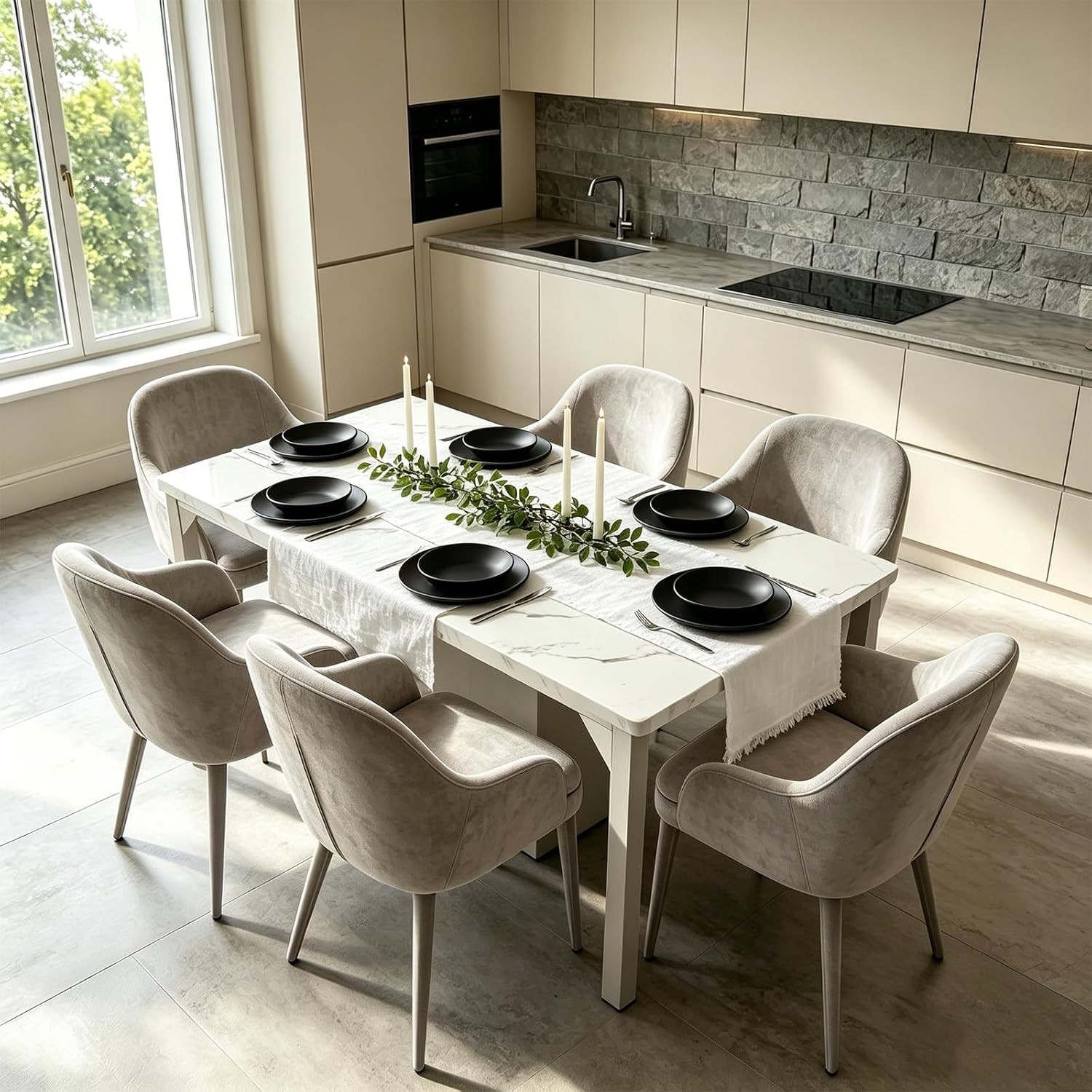 Industrial 71″ Dining Table for 6-8 People – Perfect for Kitchen & Dining Room
