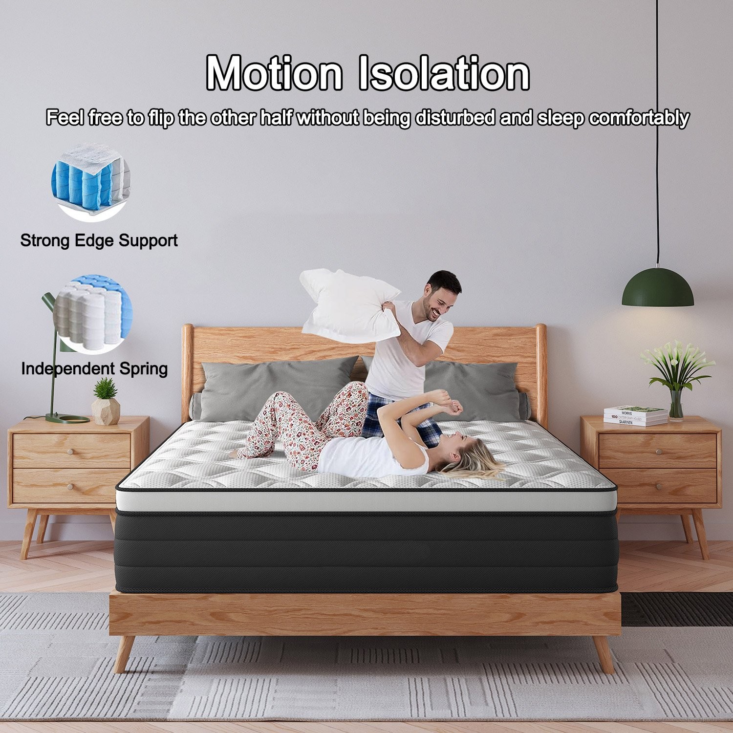 12″ 14″Twin Full Queen King Size Gel Memory Foam Spring Bed Mattress In A Box