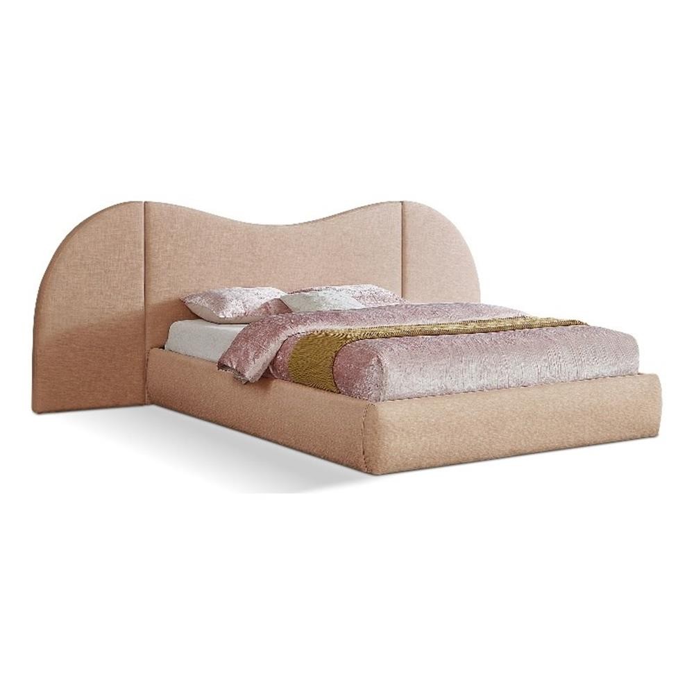 Meridian Furniture Everest Tan Linen Textured Fabric King Bed