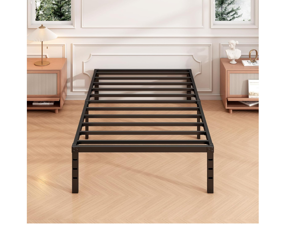 Metal Bed Frame,Twin Size Bed Frame with Storage Space,Heavy Duty Sturdy