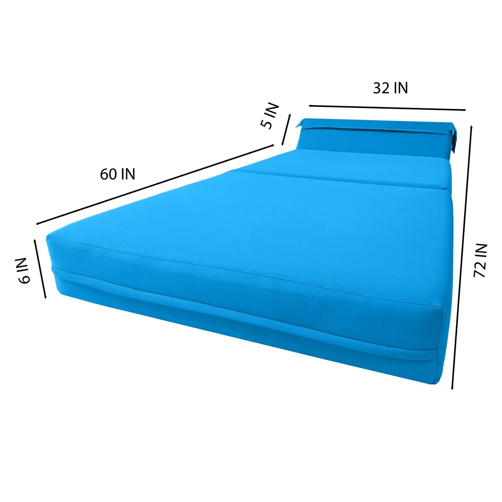 Twin Size Sleeper Chair Folding Foam Beds, Foldable Sofa Couch 6x36x70 Turquoise