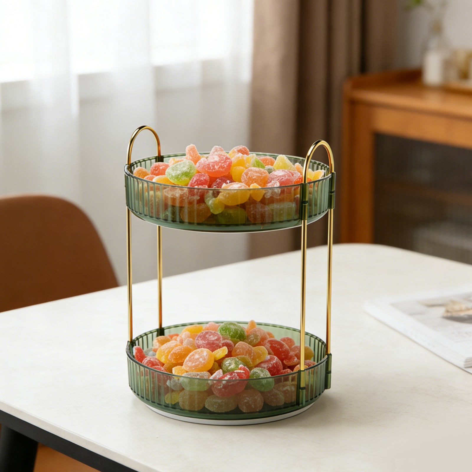 Double-layer Cosmetic?organizer 360?? Tabletop Mount Type Cosmetic Storage Rack