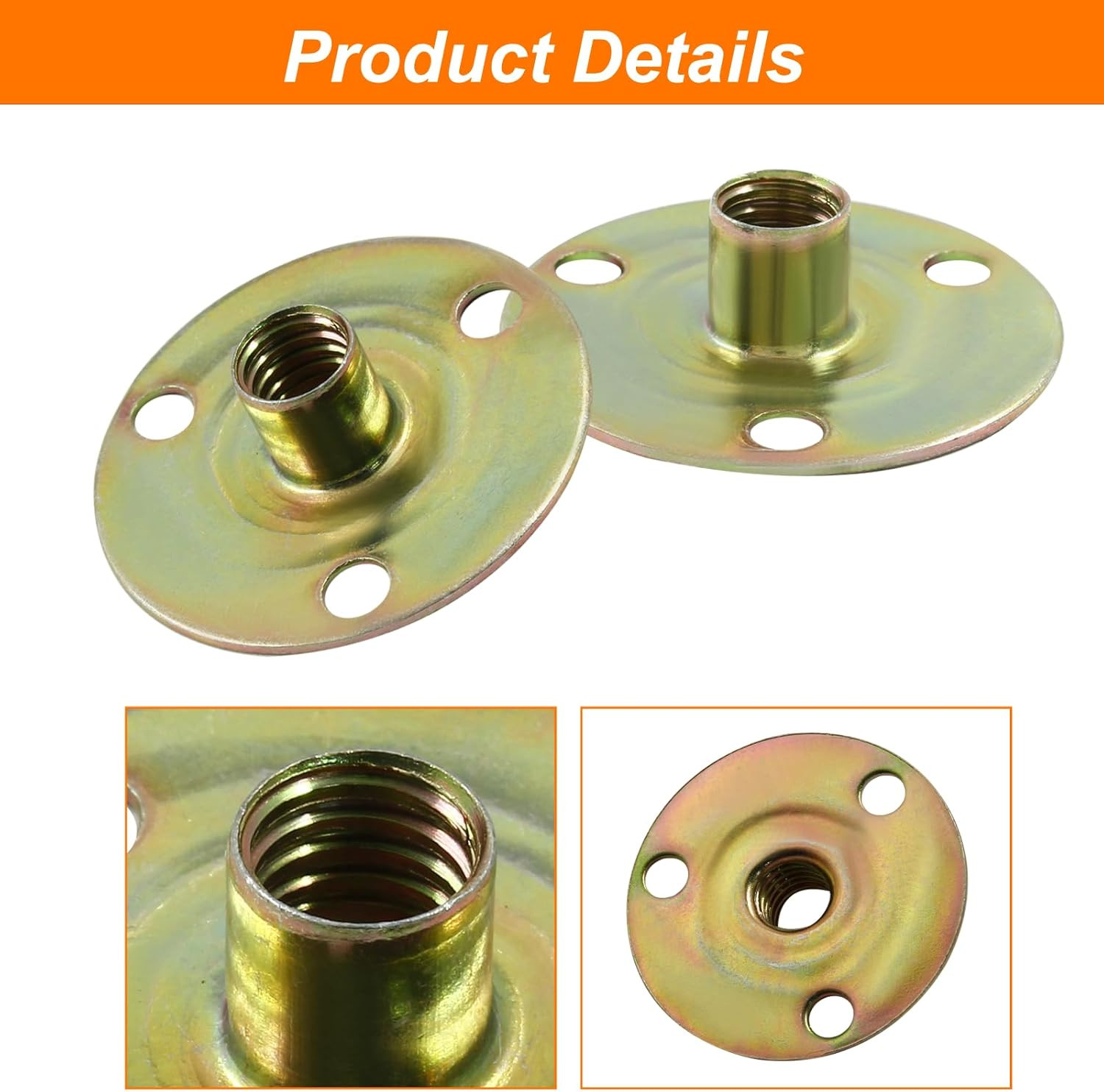 4 Sets Furniture Leg Mounting Plates with Bolts & Screws, 5/16″ Repair Kit