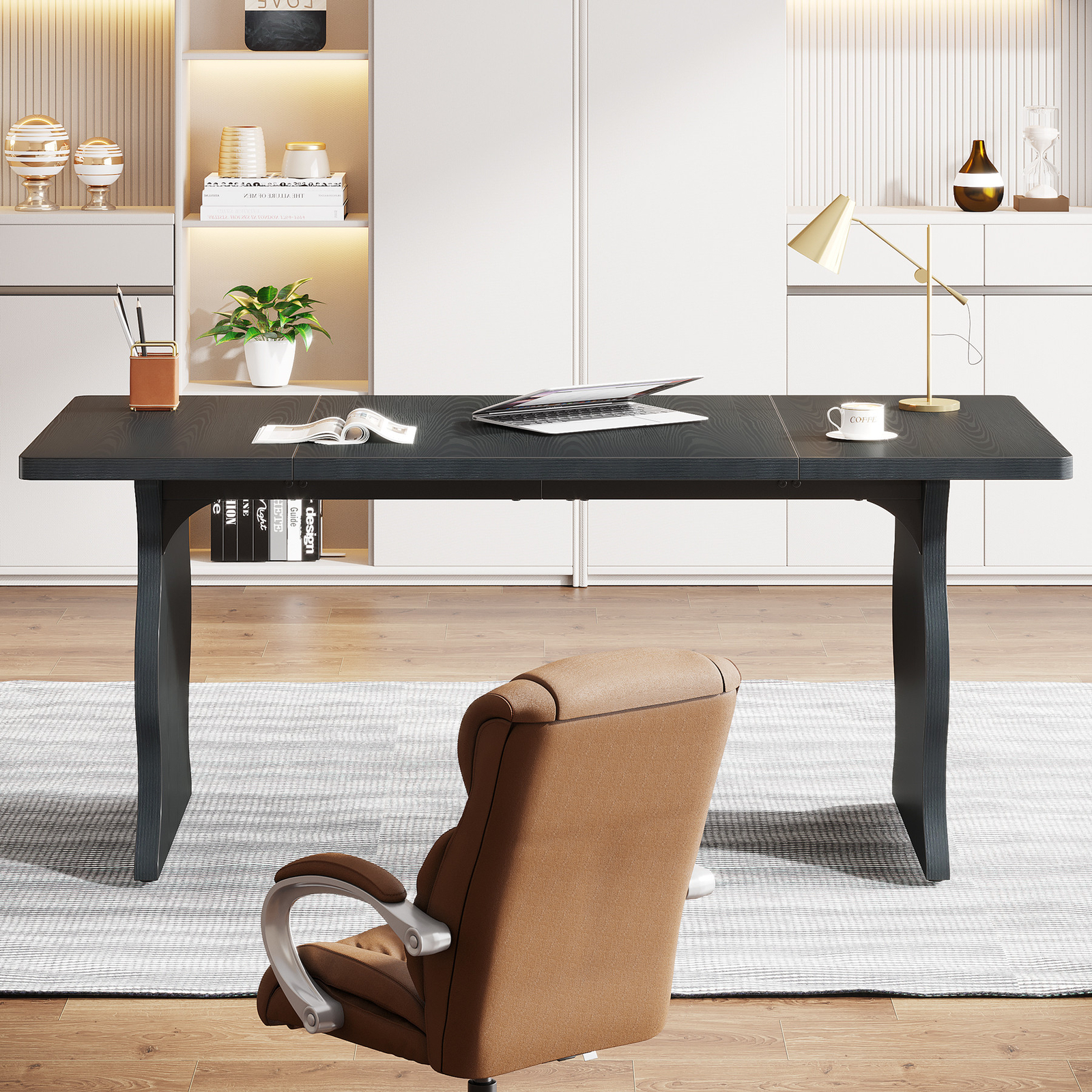 Tribesigns 63 Inches Large Executive Desk Modern Computer Desk for Home Office