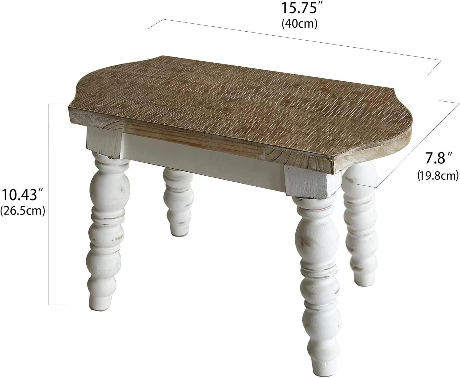 Wooden Bathroom Farmhouse Step Stool, Wood Foot Stool for Adults Kids, Bedside S