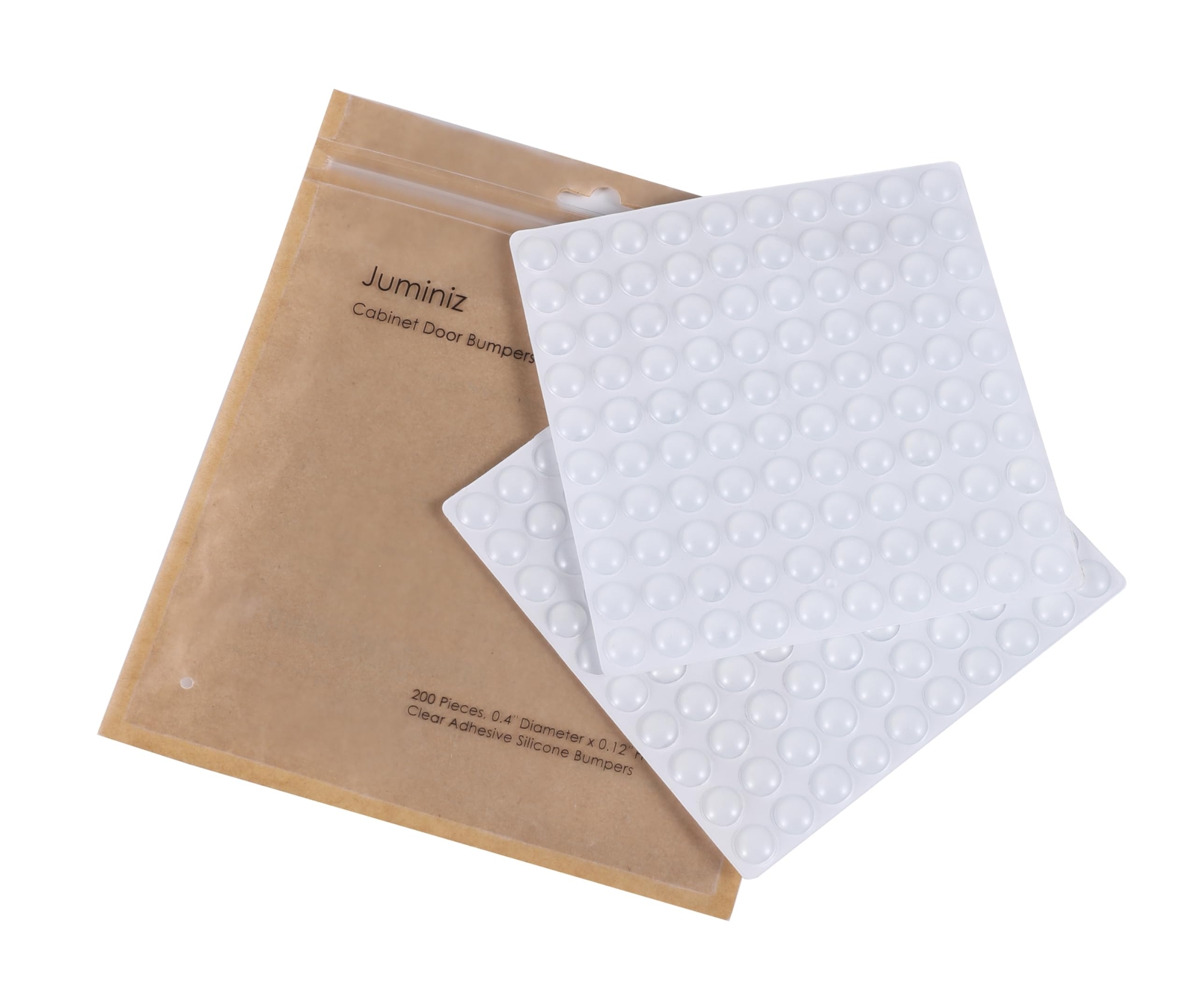 200 Pieces Cabinet Door Bumpers, 0.4inch Round Silicone Clear Self Adhesive Bump