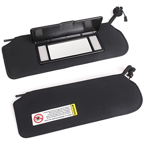 Sun Visor Pair with Updated LED Lighted Vanity Mirror Compatible with Corvette
