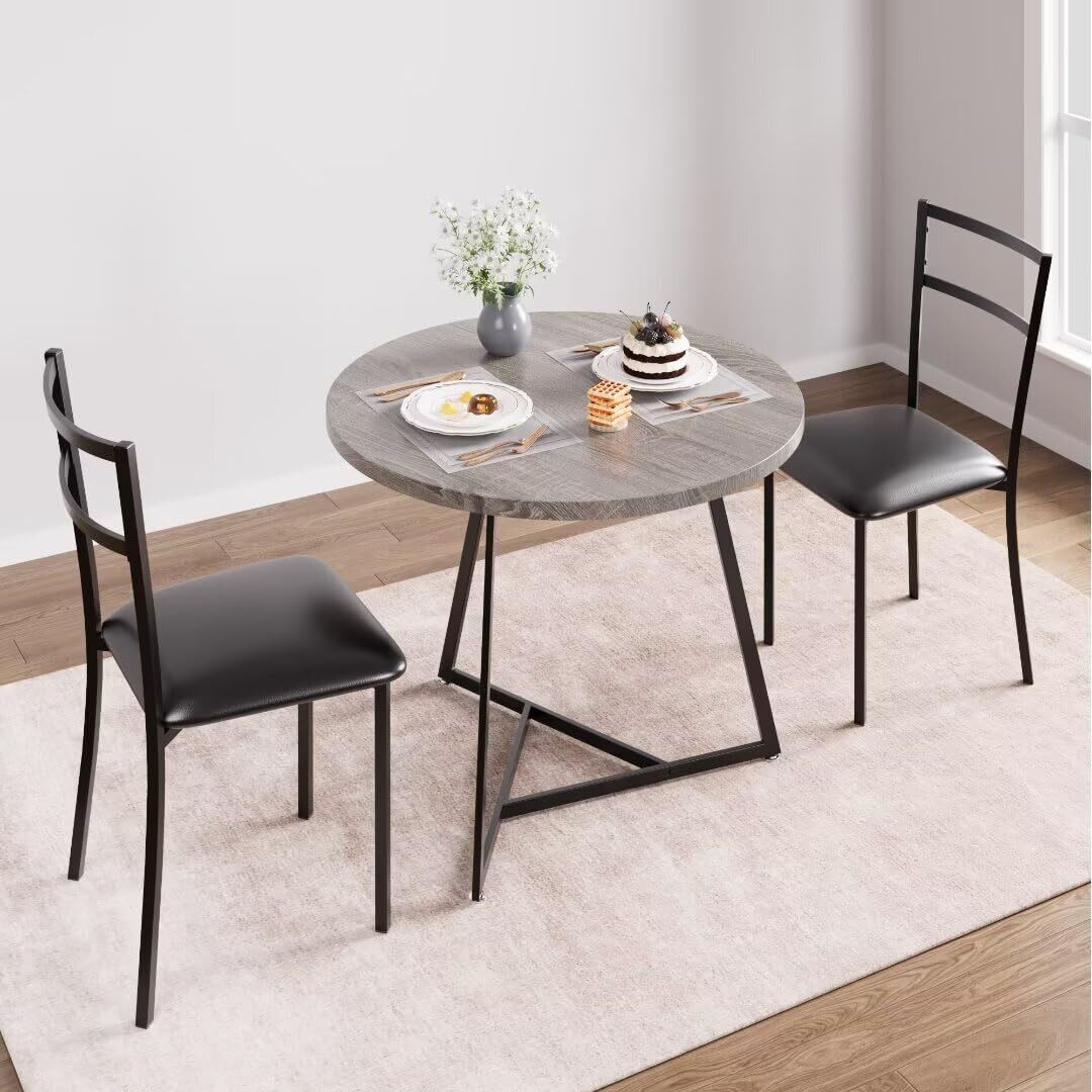 Dining Table Set for 2 ,Modern Kitchen Table and 2 Chairs Dinner for Small Space