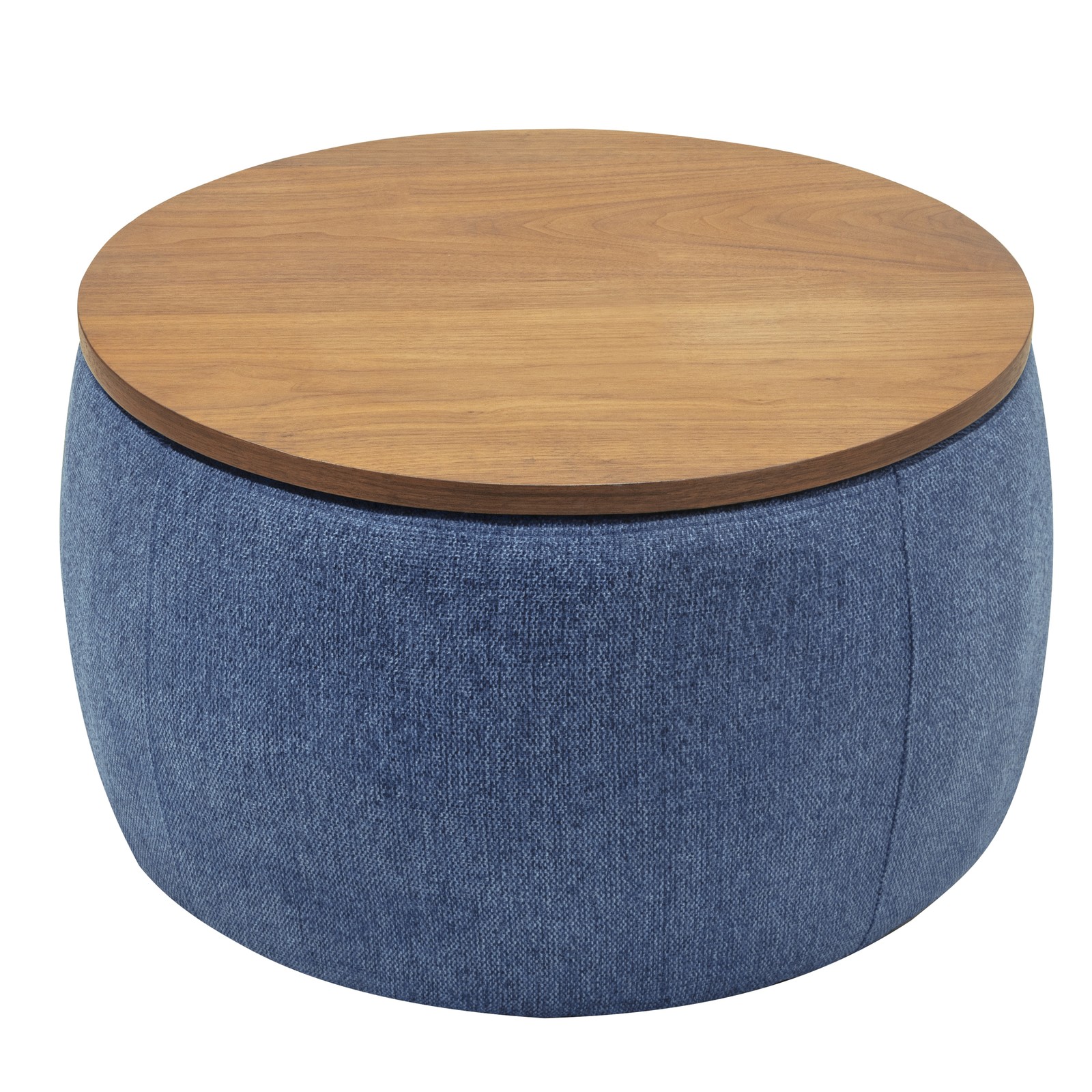 Round Storage Ottoman 2 in 1 Function End table Navy (25.5″x25.5″x14.5″) Fashion