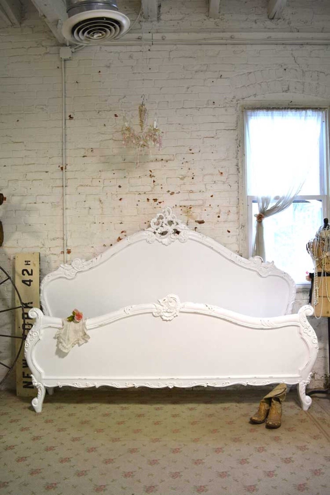 Painted Cottage Chic Shabby Romantic French King Bed