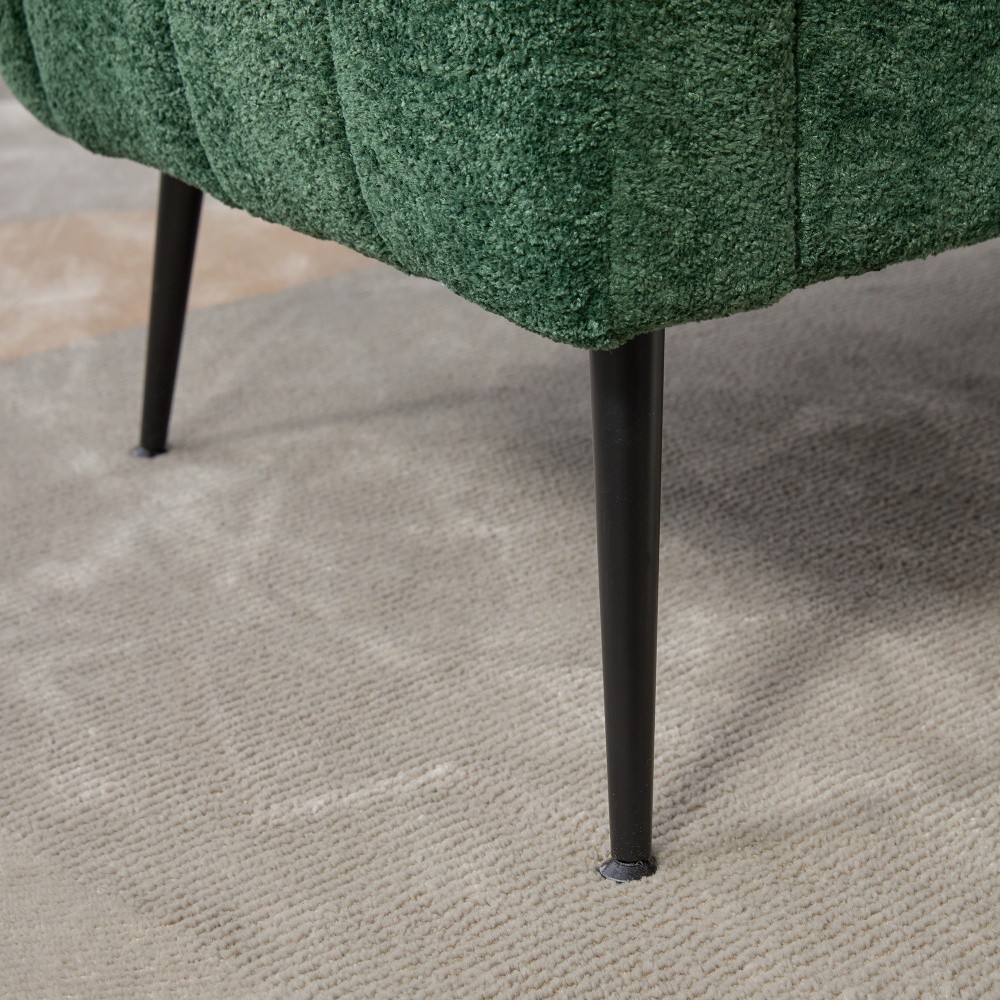Green 50.2”Wide Upholstered Chenille Mini Loveseat Accent Couch with Metal Legs
