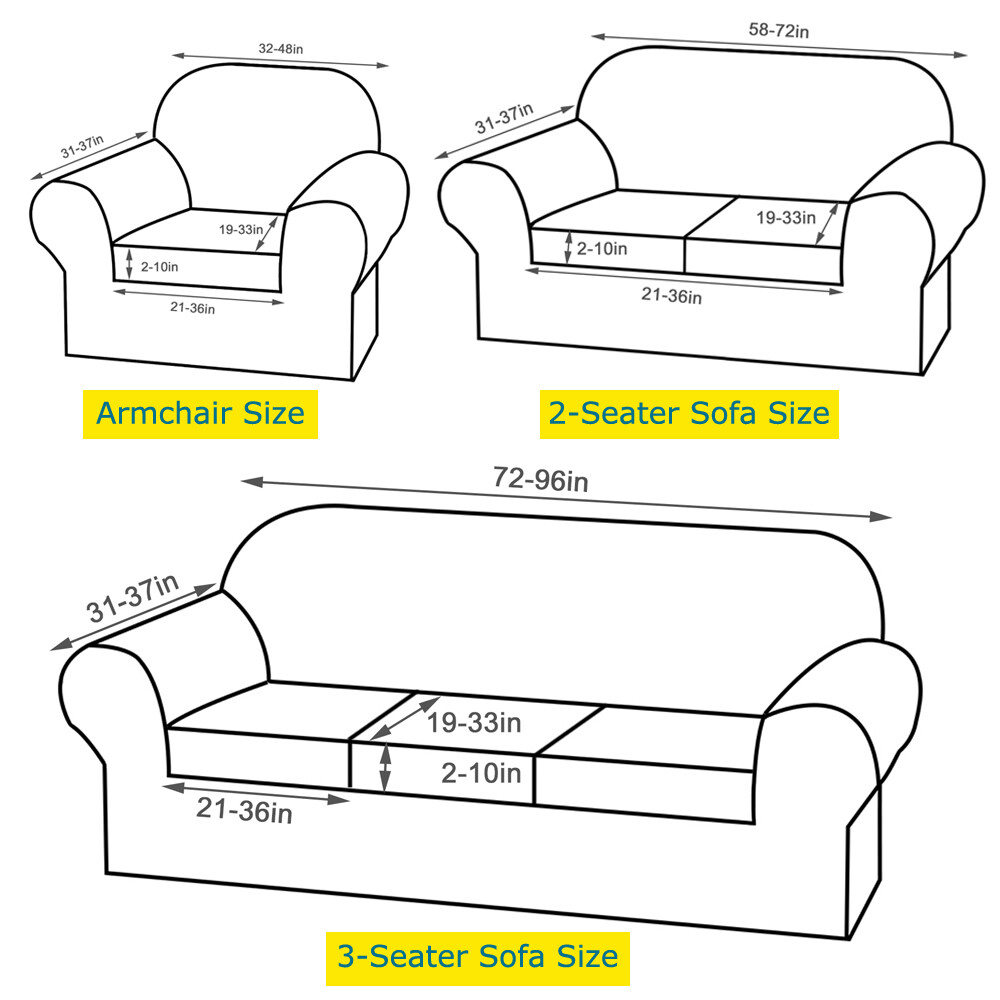 Stretch Sofa Cover Soft Velvet Chair Loveseat Couch Slipcover with Cushion Cover