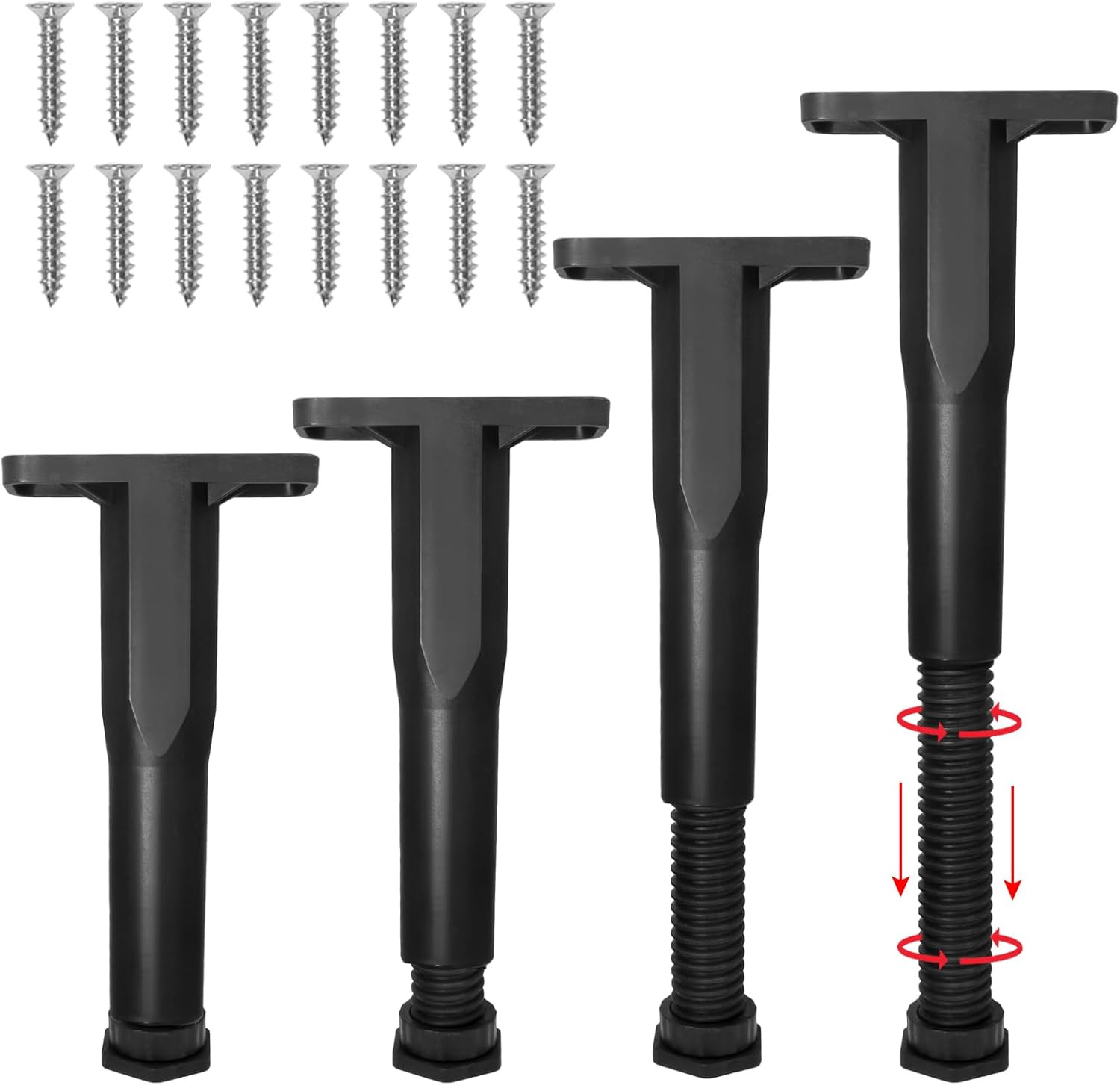 4 Pcs 8.3-15 Inch Adjustable Bed Frame Support Legs, Bed Center Support Bed R…