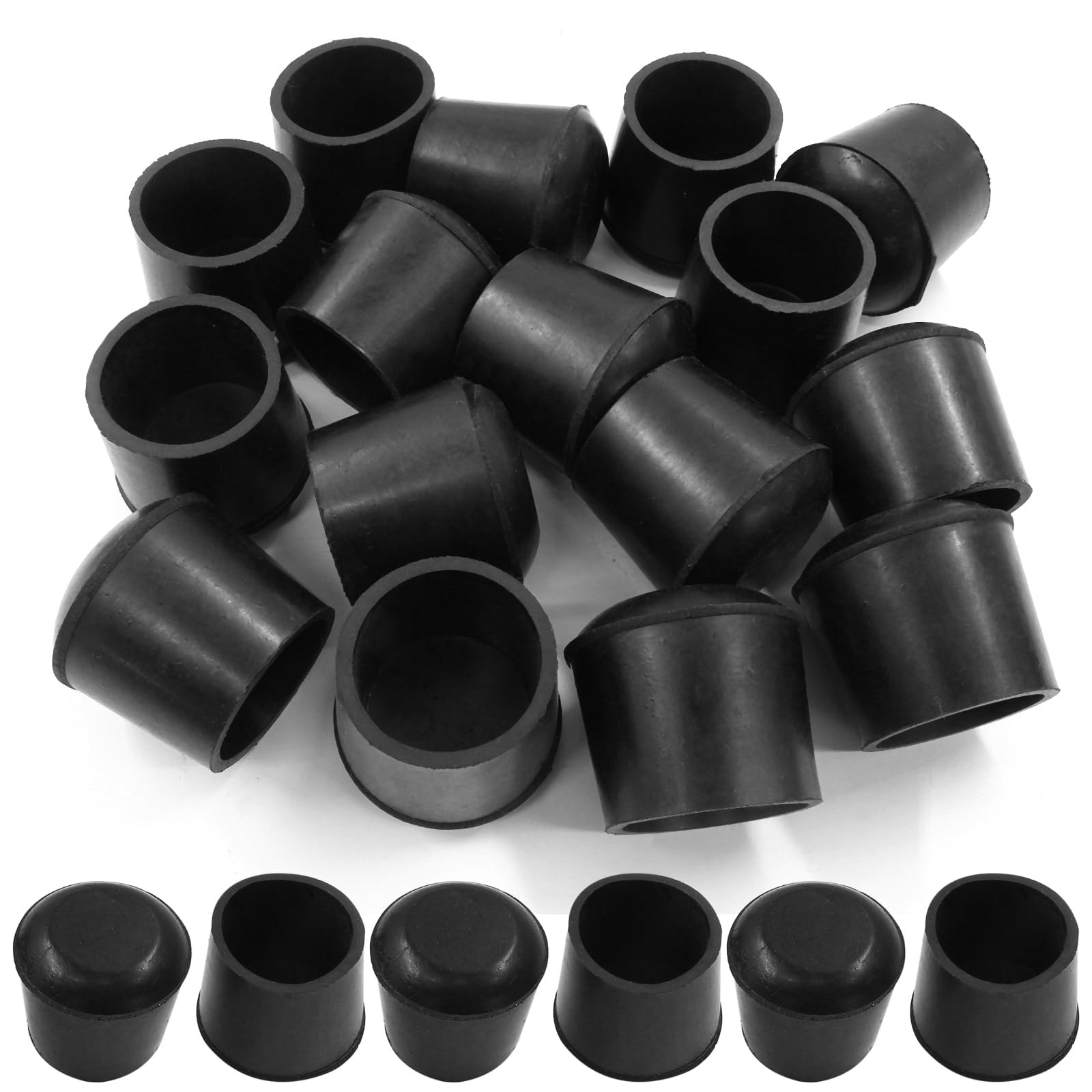 Round PVC Rubber Furniture Covers, 28mm / 1-1/8 Inches Table Chair Leg Tip Pr…