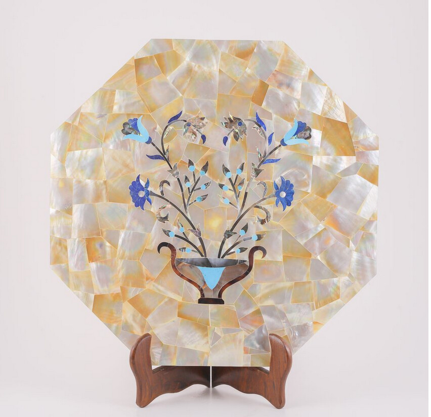 18″ white malachite marble table top dining coffee center inlay room flower