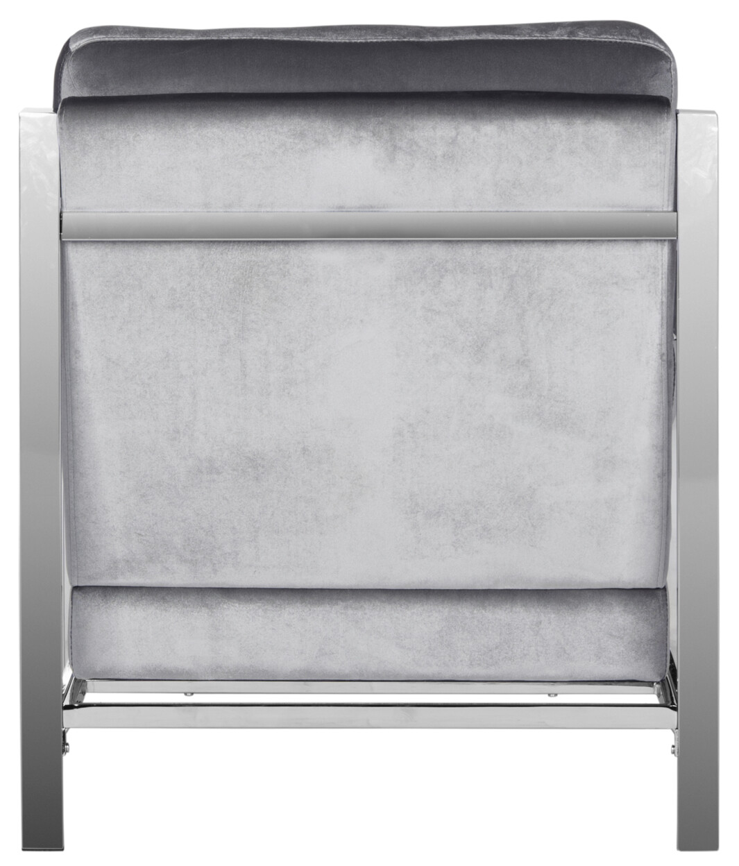SAFAVIEH Walden Modern Tufted Velvet Chrome Accent Chair | Light Grey |