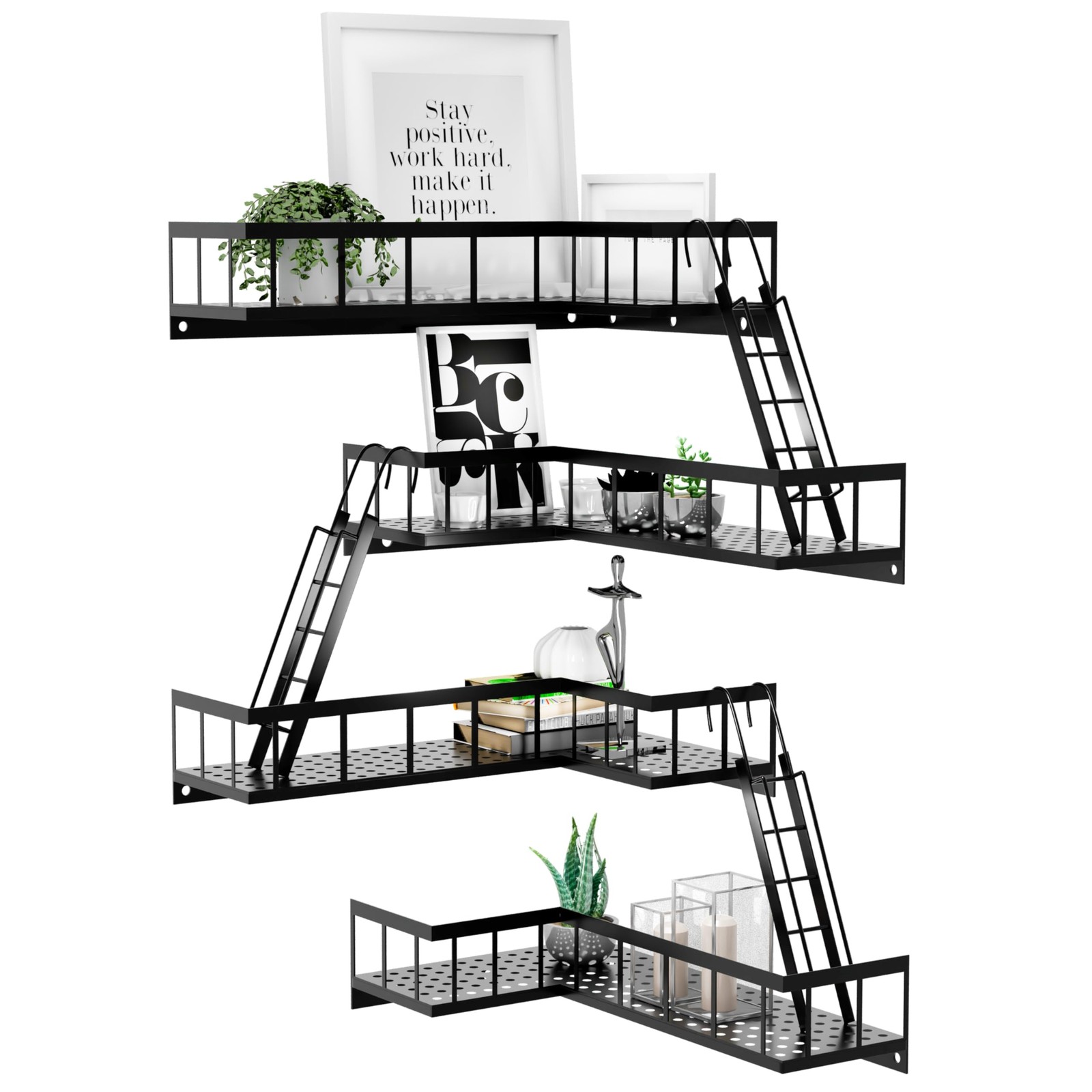 Fire Escape Wall Shelf, Modern City Style Corner Wall Shelves, Trinket Figuri…