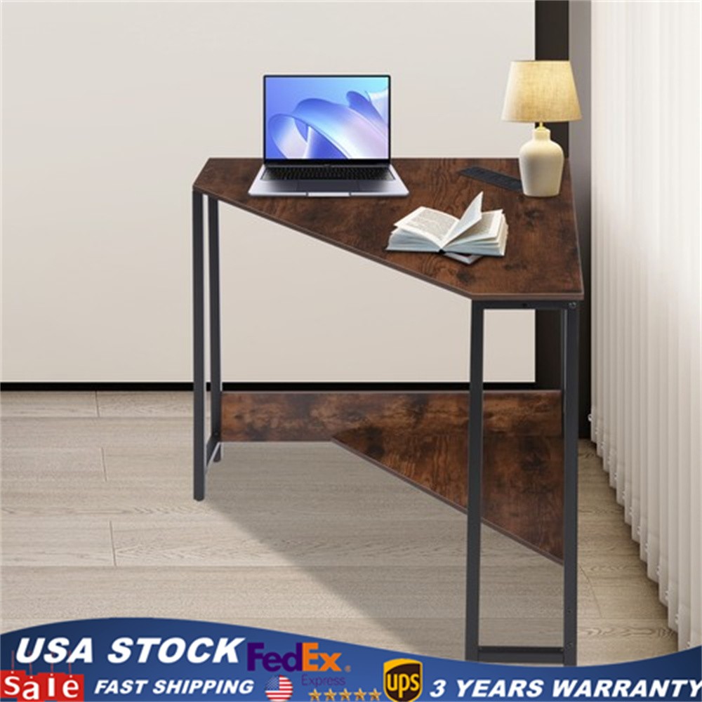 Corner Desk with Outlets, Small Desk with Outlets,Free Standing Corner Table