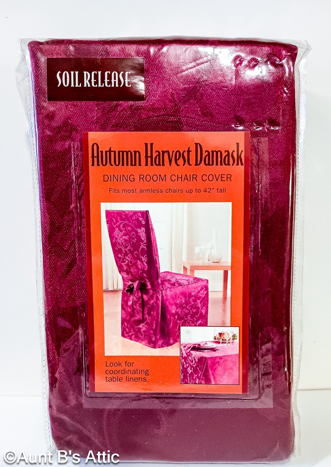 Chair Covers Fall/Holiday Poly/Cotton Burg Damask Tie Back Chair Cover Up To 42″