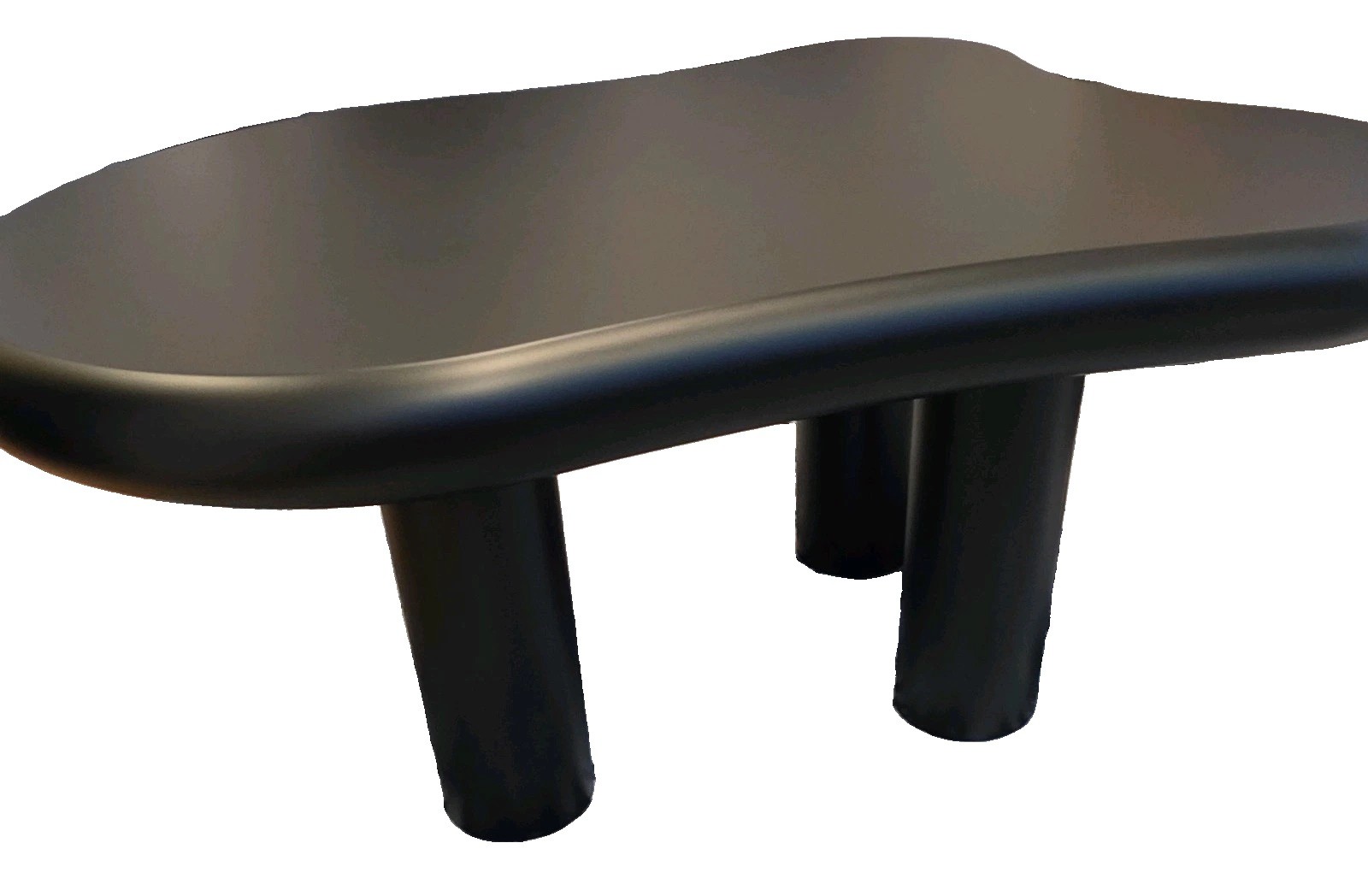 Guyii Modern Free Form Coffee Table Black Matte Engineered Wood 36x25x16