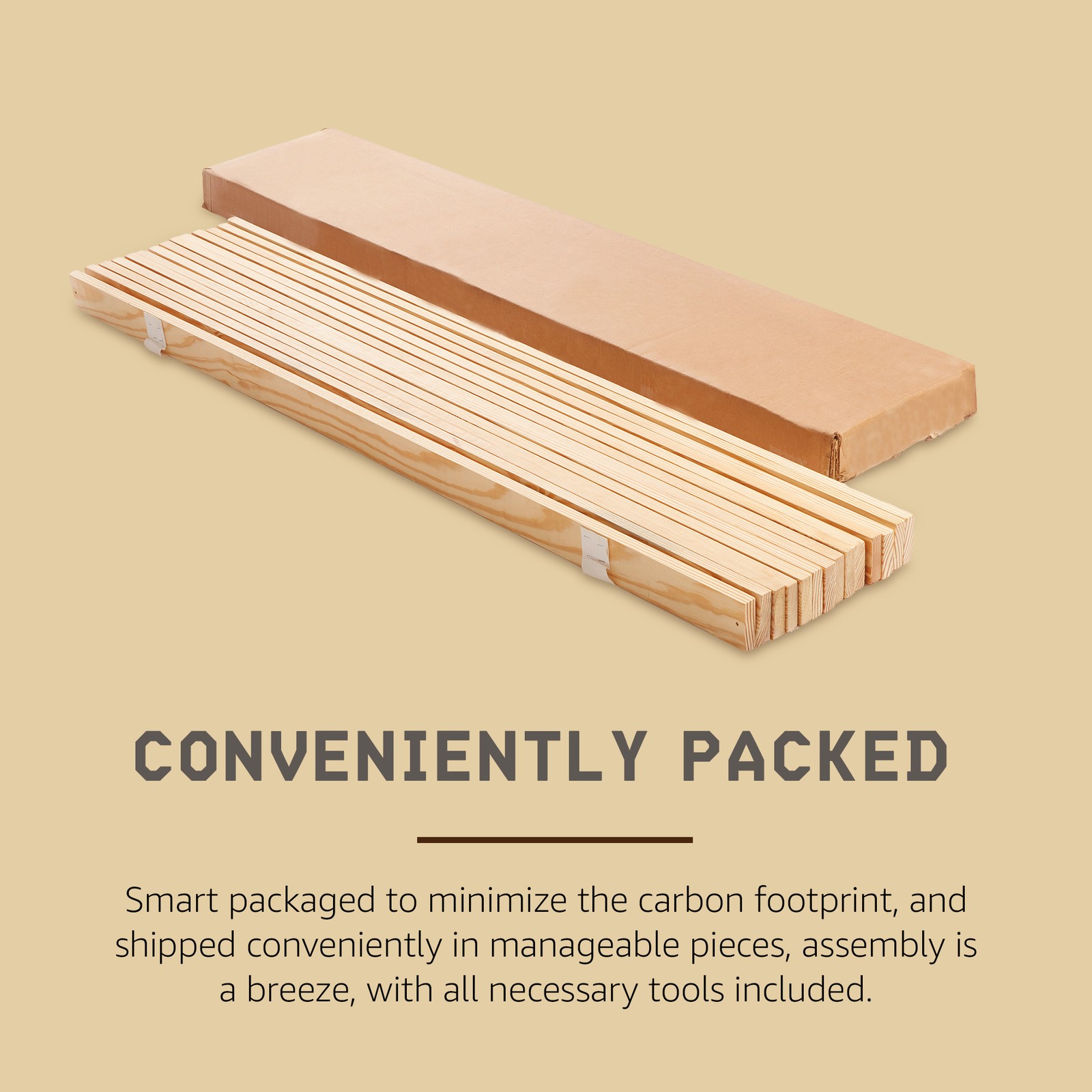 Hercules Heavy-Duty Solid Pine Wood Bed Slats Bunkie Board, Queen Size(Open Box)