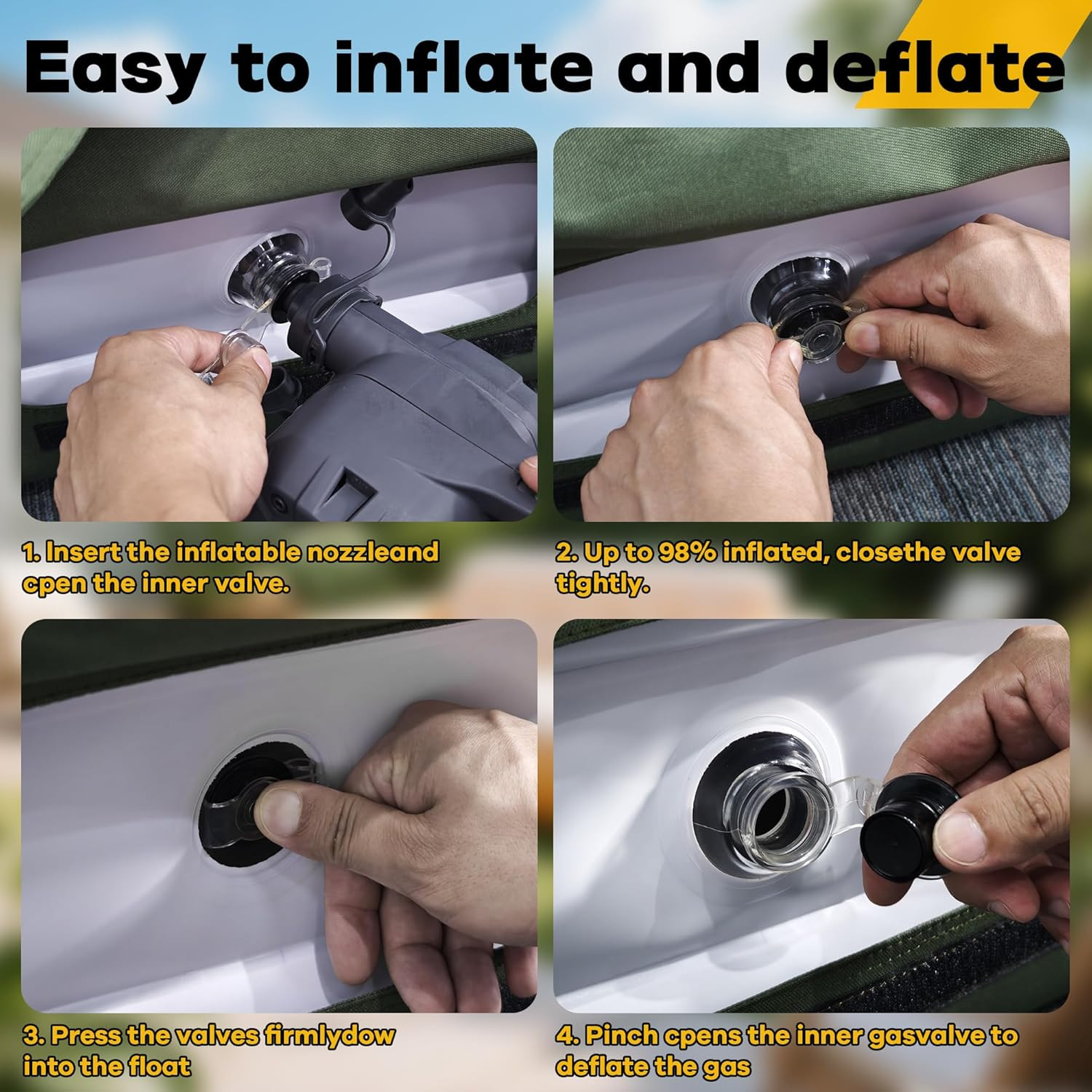 Inflatable Portable Table with Pump – Ideal for Camping, Travel & Backyard Fun
