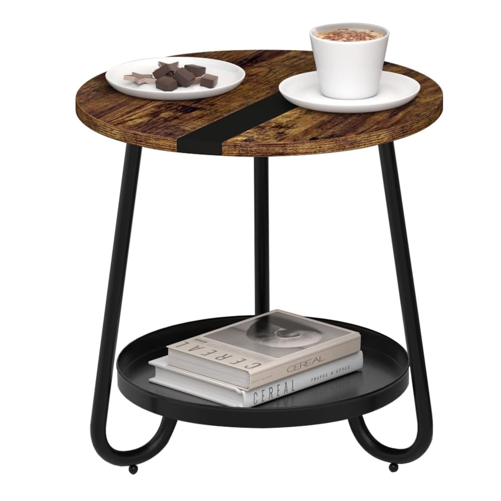 MOFAIN 2 Tier Coffee 15.7 inches x x 18.5 inches, Rustic Brown