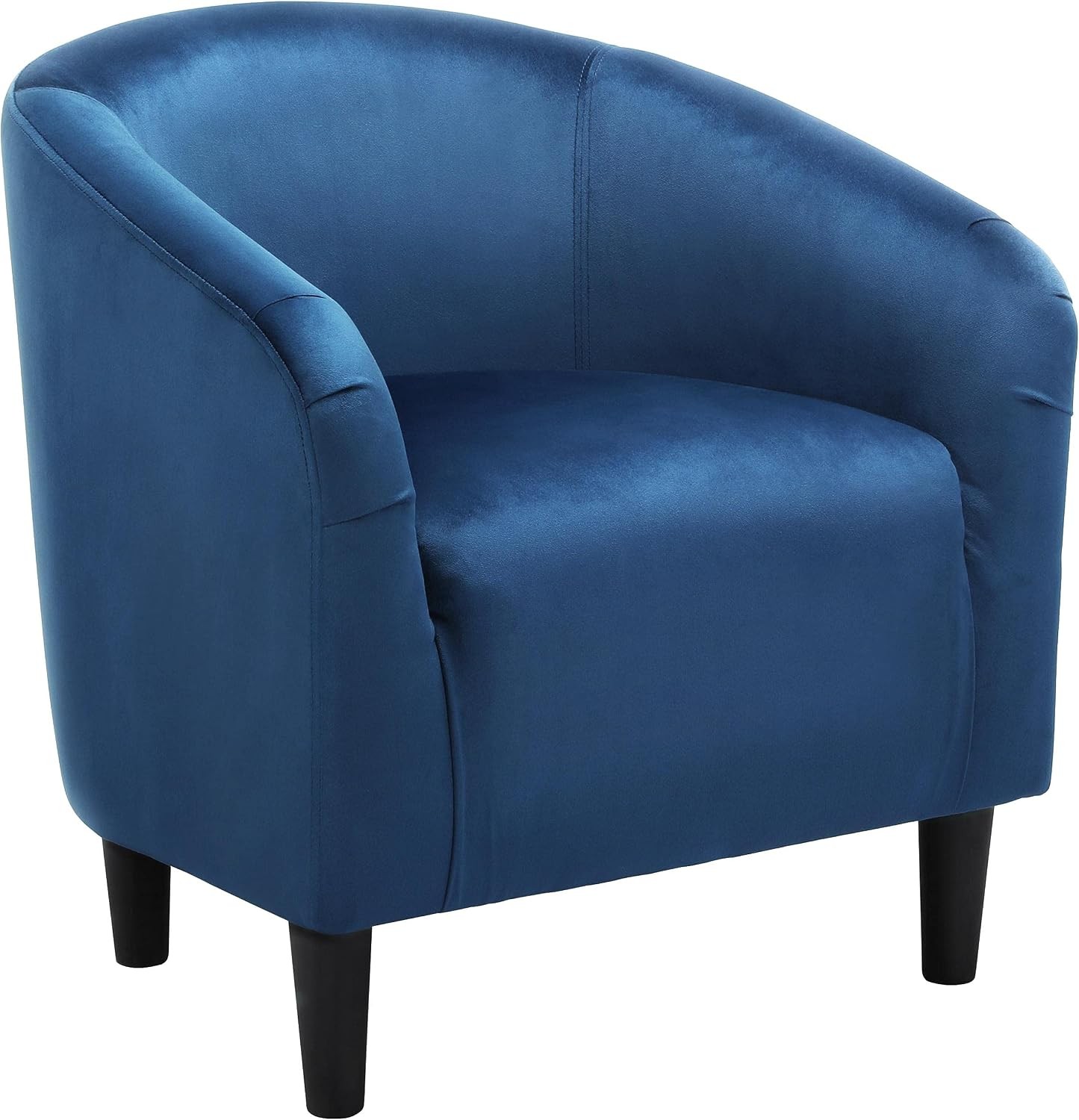 Small 25.5in Wide Velvet Barrel Accent Chair Bedroom Pagoda Blue