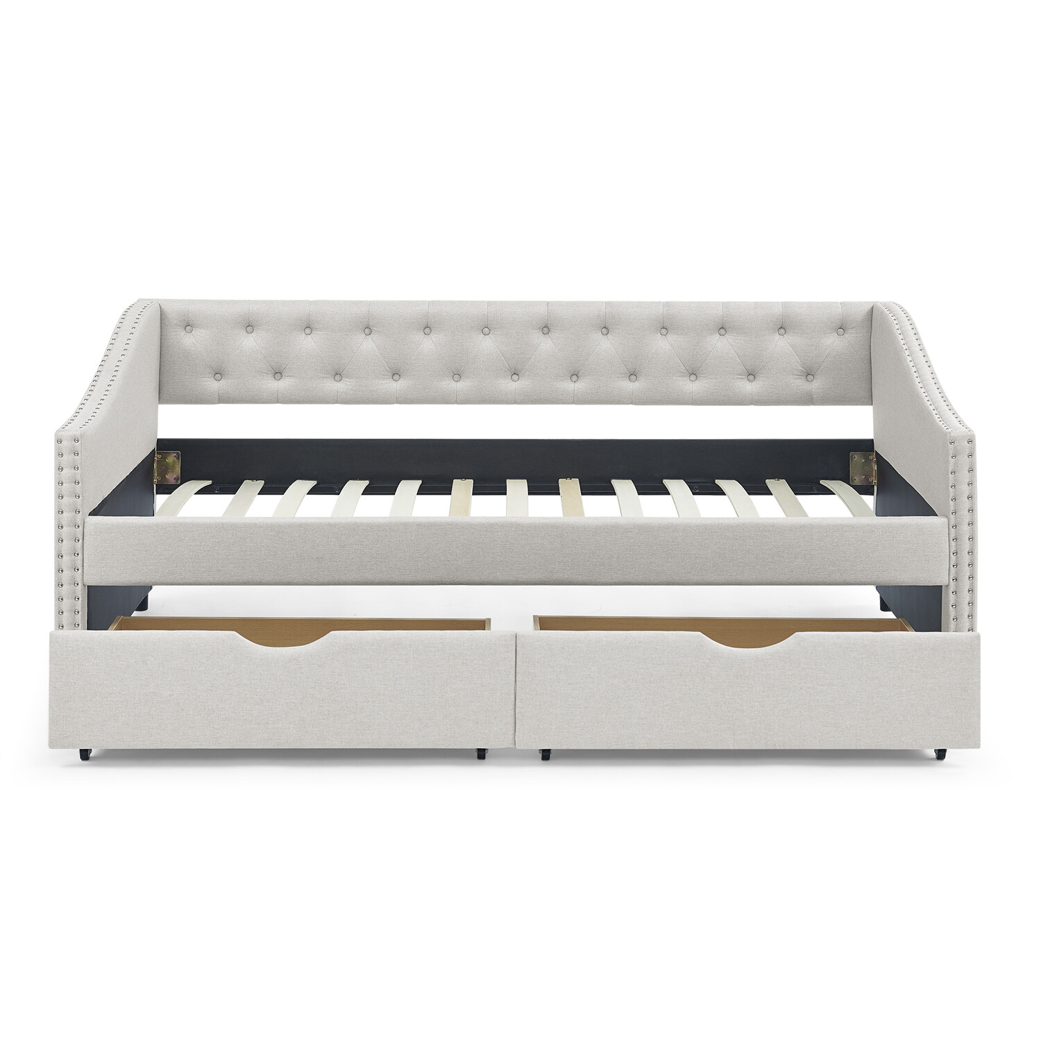 Twin Size Daybed Upholstered Bed Frame Sofa Bed with 2 Storage Drawers New