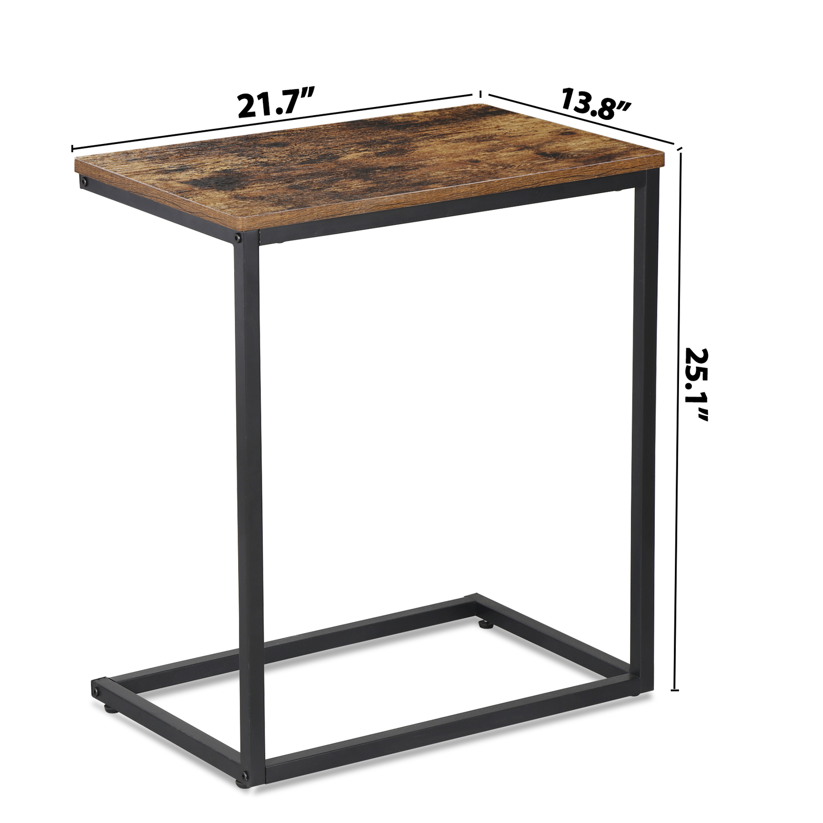 C Shaped End Table Side Table for Couch Bed Chair Living Room Bedroom Laptop
