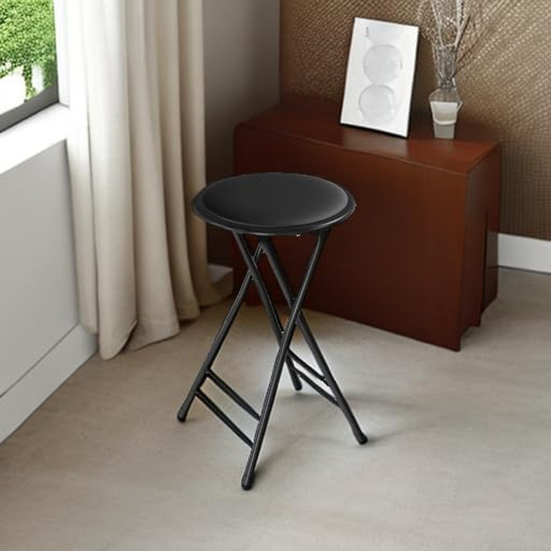 Folding Stool – Backless 24-Inch Stool with 225Lb Capacity for Kitchen or Rec Ro