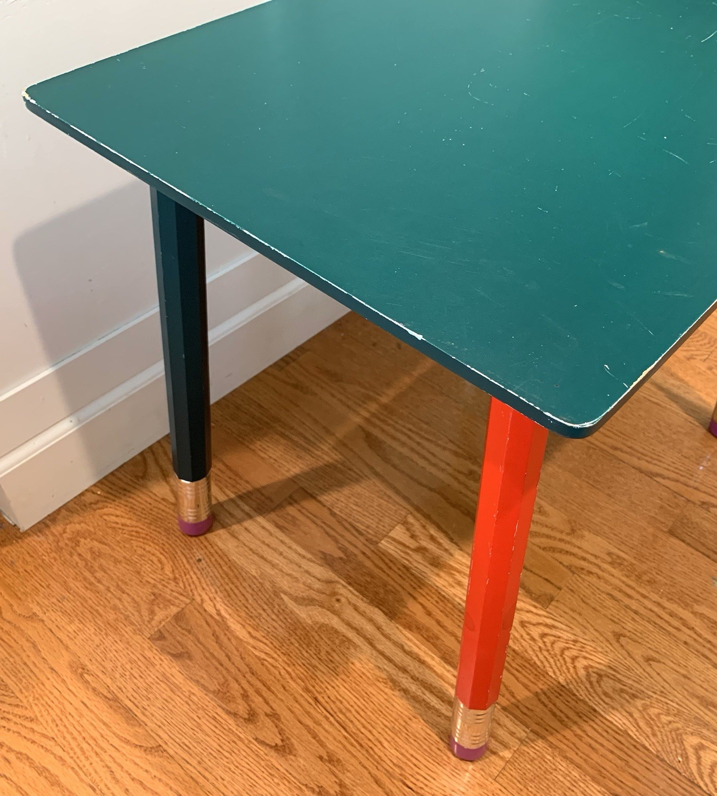 RARE! Vintage 1980s Pierre Sala Pencil Table Desk Multicolor 23.5”x18”x19.5”
