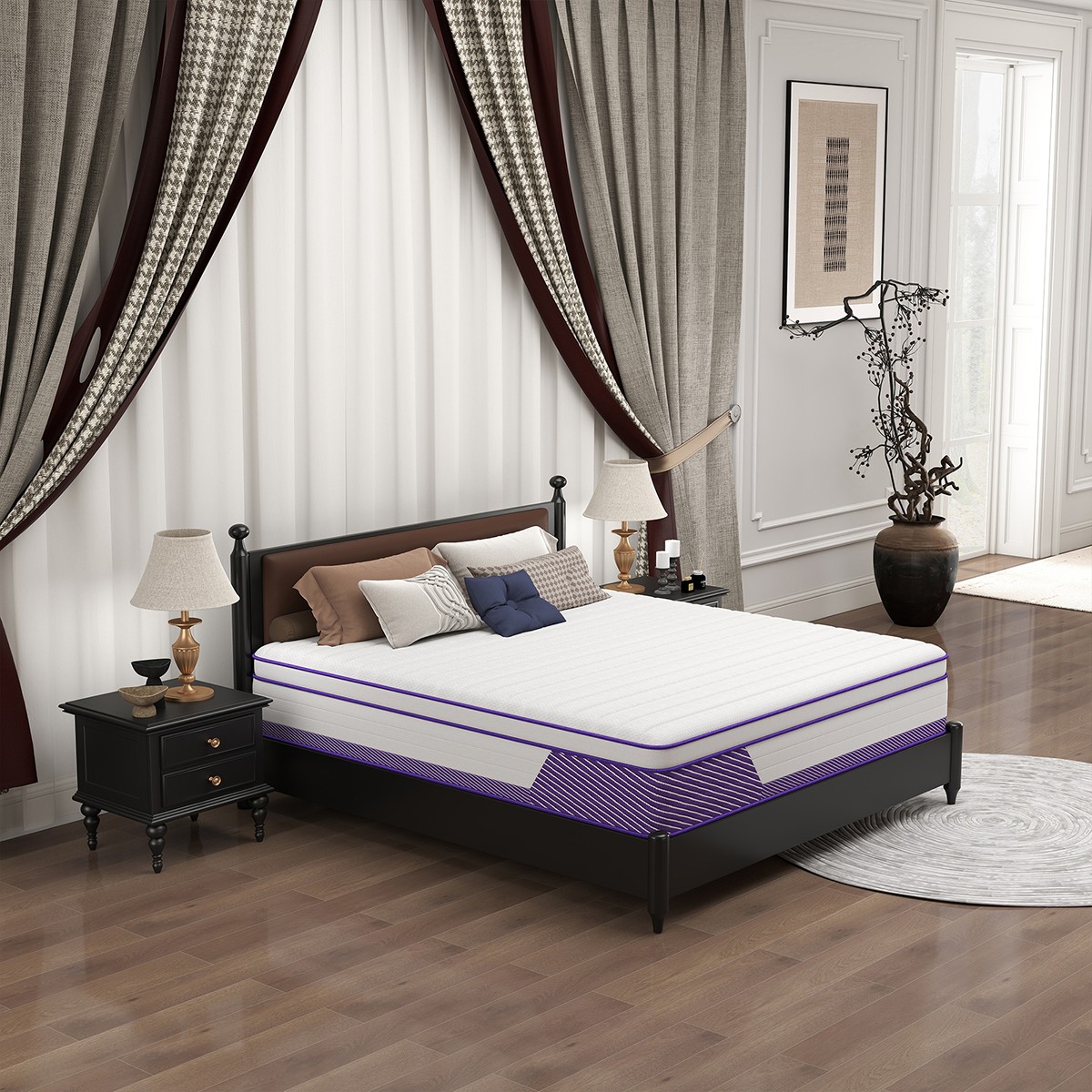 12 Inch King Mattress Gel Memory Foam Pocket Spring Medium Firm Bed in a Box
