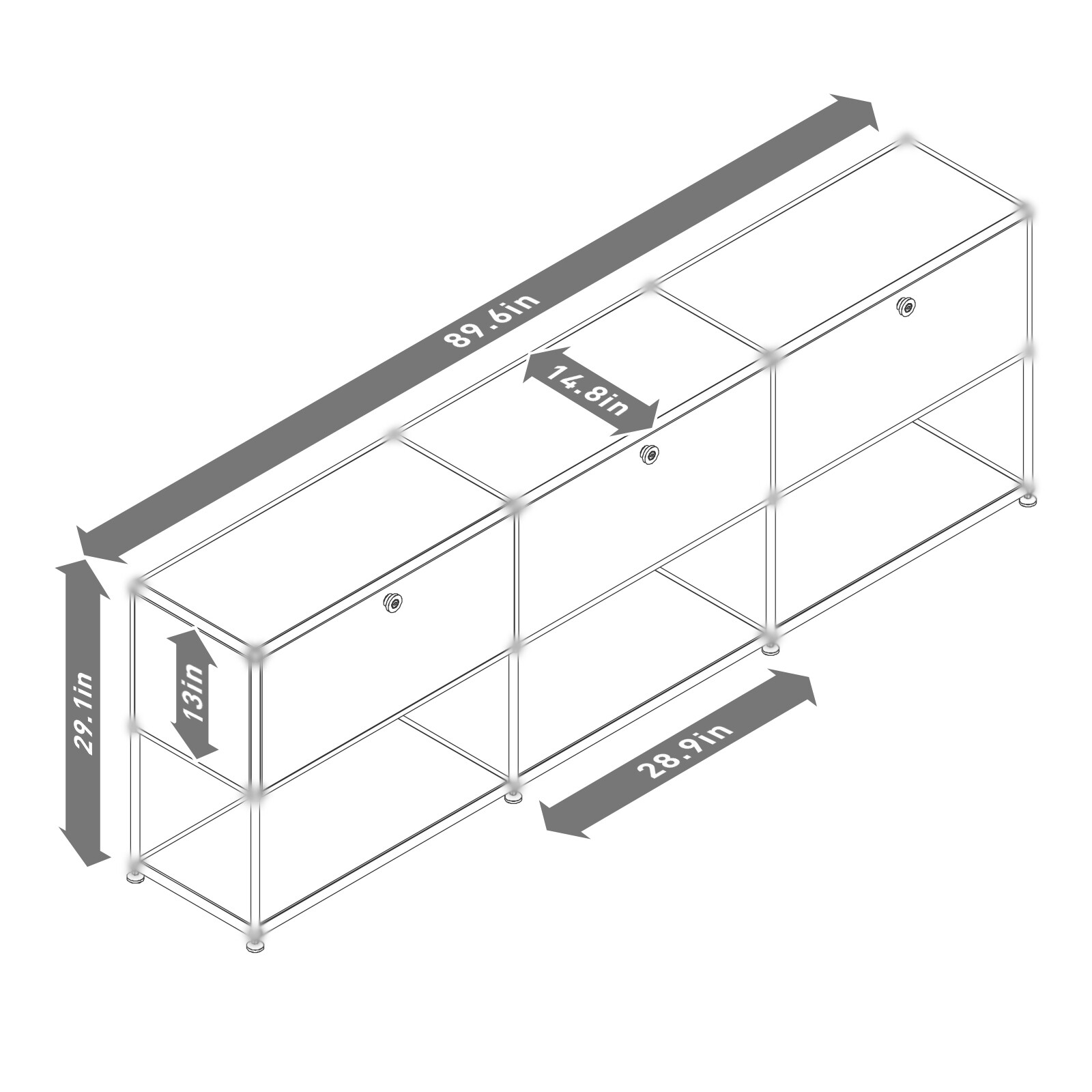 USM Haller Style Modern Storage Cabinet Metal Storage Organizer Shelf Home Decor