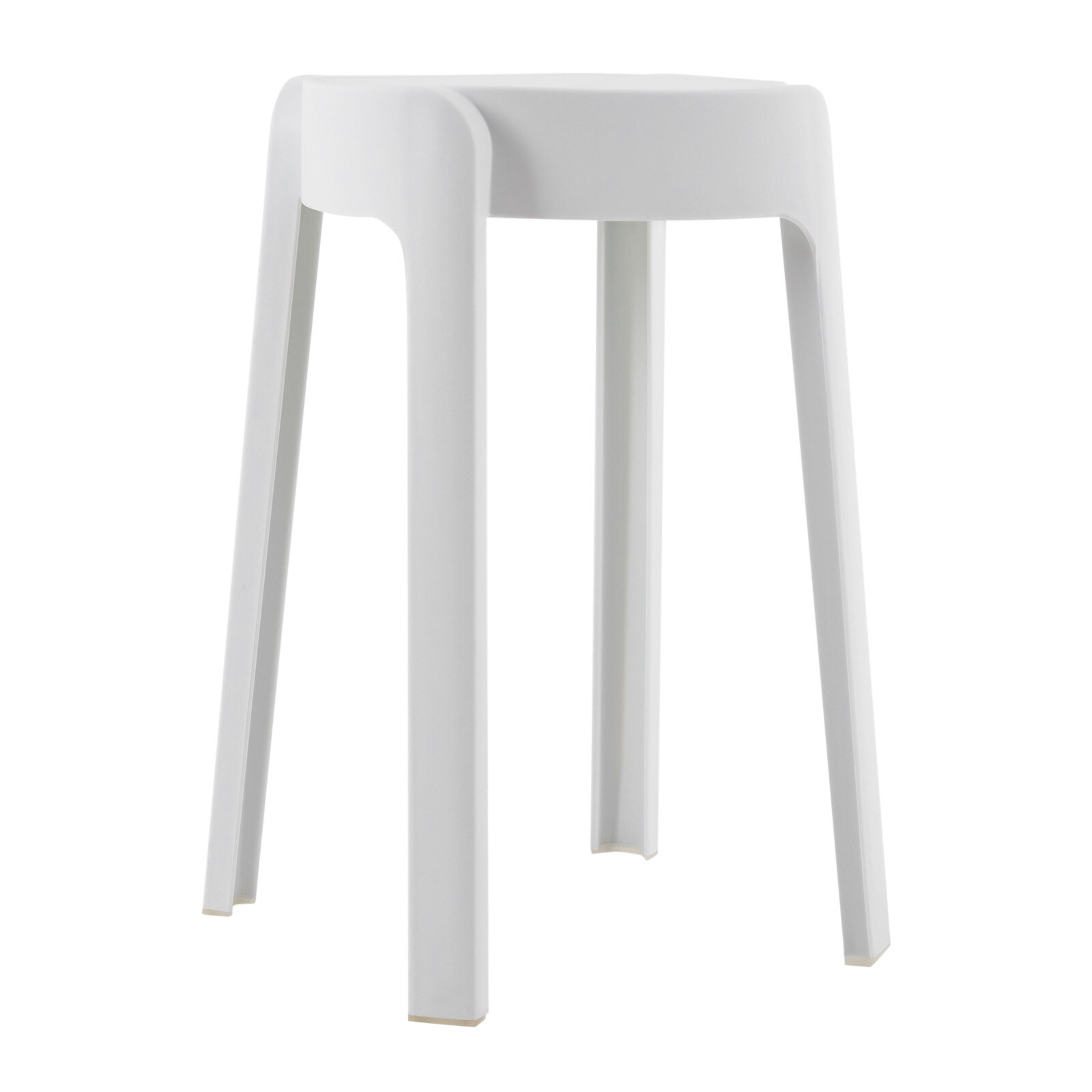5Pcs Plastic Stools 18” Height Indoor OutdoorKitchen Bar Chairs Stackable White