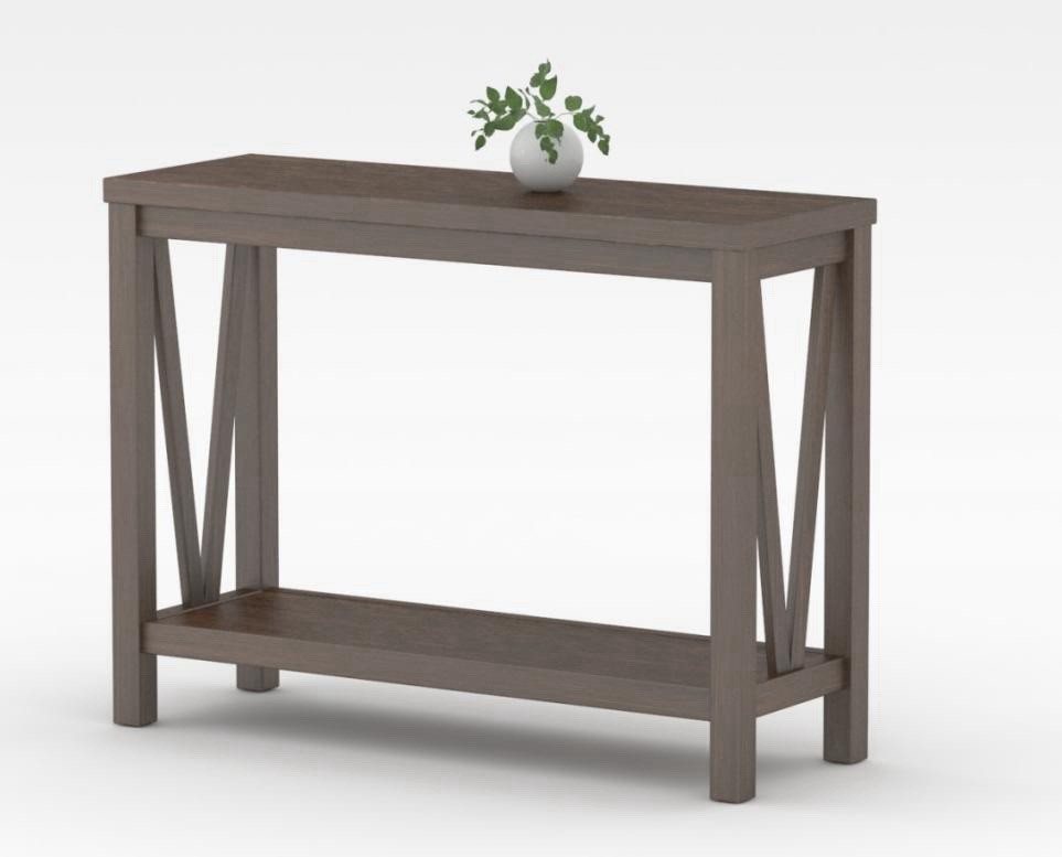 Gray Rectangular Wood Console Table, Contemporary, 39.37×13.78×29.53in