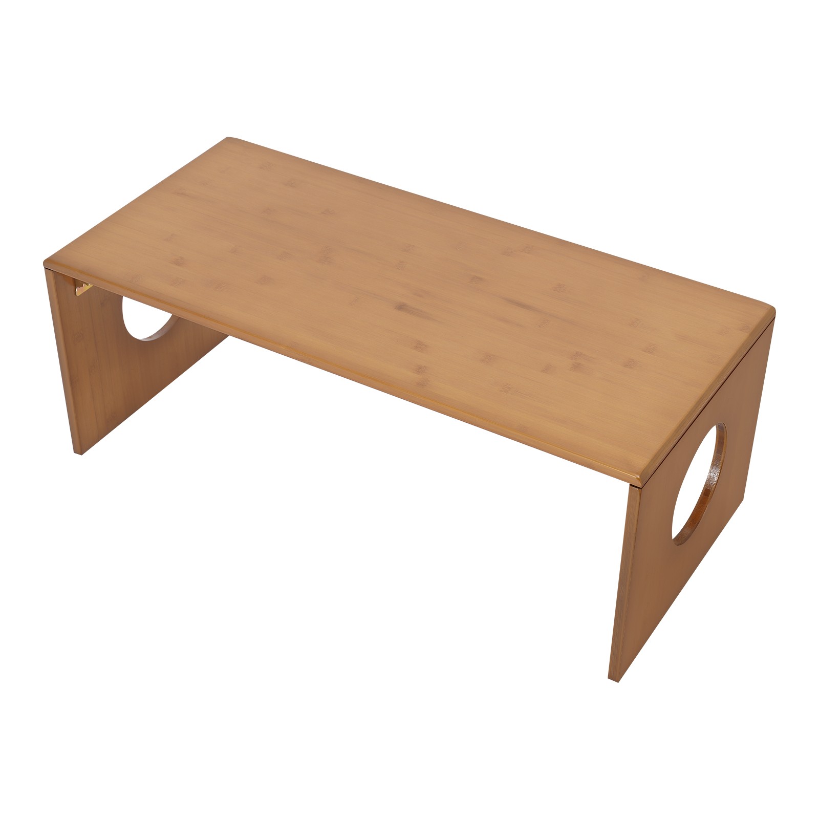 Brown Folding Floor Coffee Table, Foldable Low Portable Coffee Table for Sitting