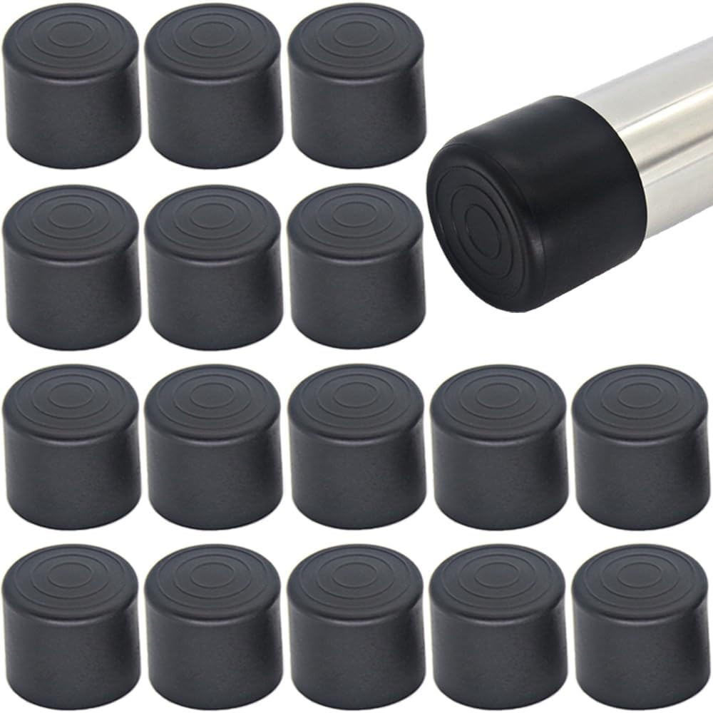 16Pcs 1 Inch (25Mm) round Rubber Chair Leg Tips Caps, Chair Table Leg Covers Flo