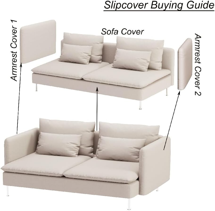 Durable Polyester Fabric Sofa Cover Compatible with IKEA SODERHAMN Couch