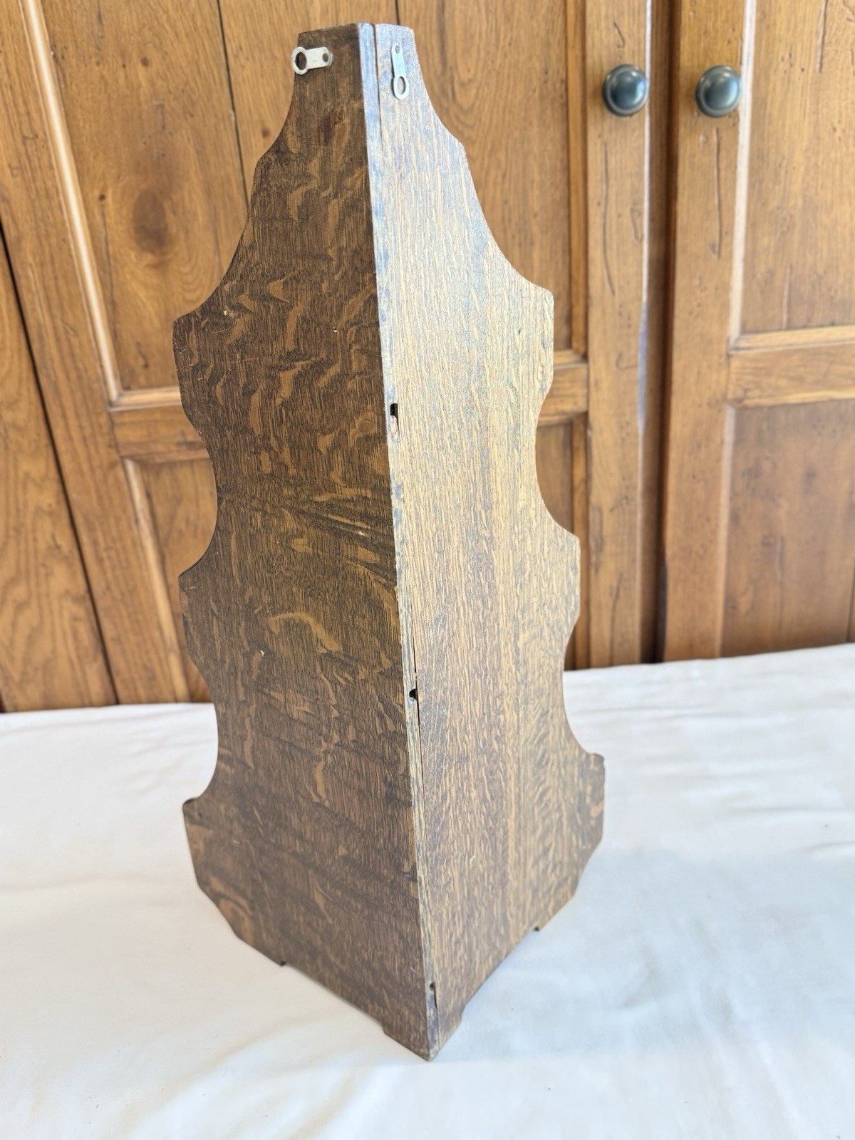 Vintage French Oak Corner Shelf 3 Tiers 20” Tall Cottagecore Farmhouse Decor